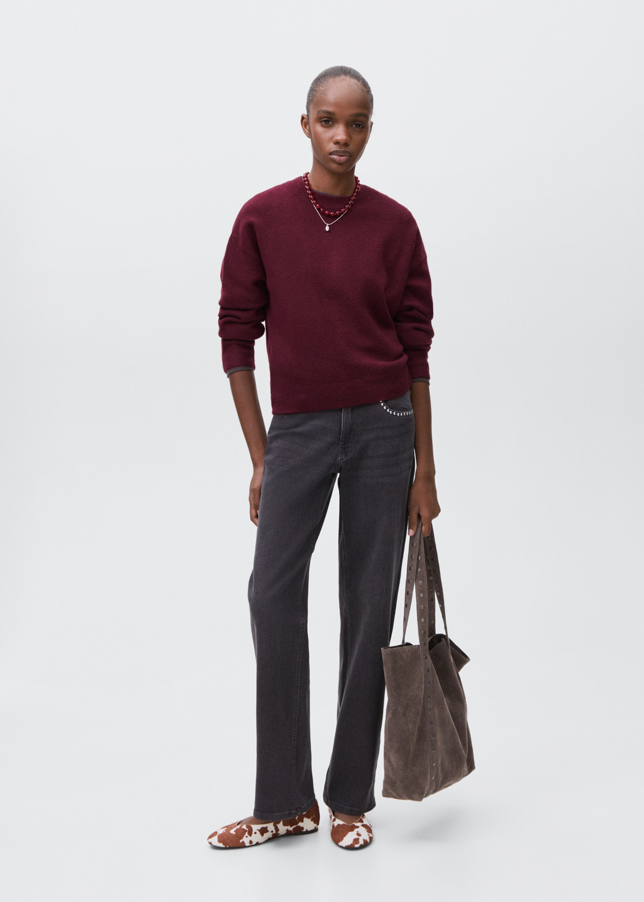 Star knitted sweater - General plane, Burgundy. Ref: 17005801-00.
