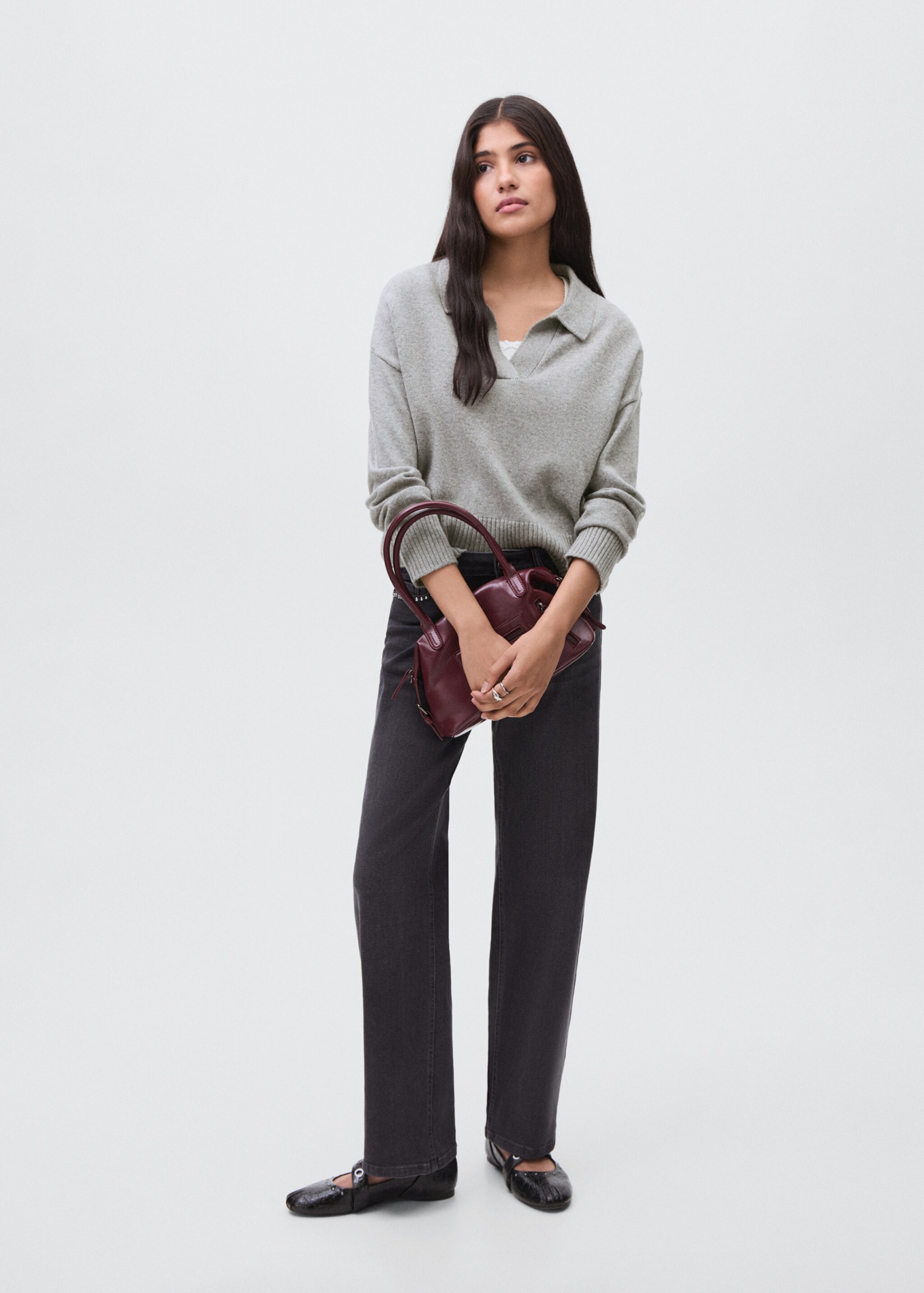 Wool polo sweater - General plane, Light Heather Grey. Ref: 17005803-00.