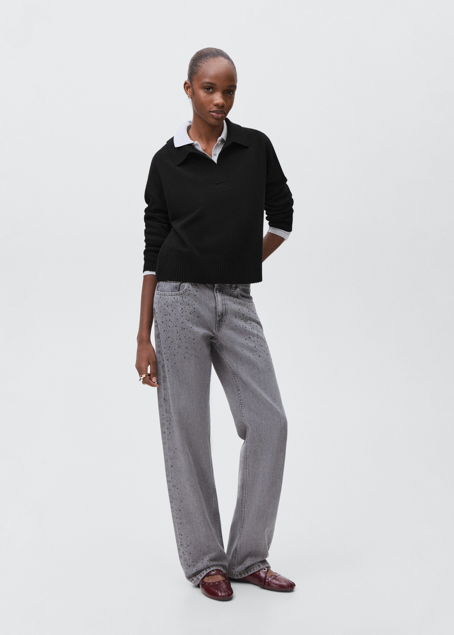 Wool polo sweater - General plane