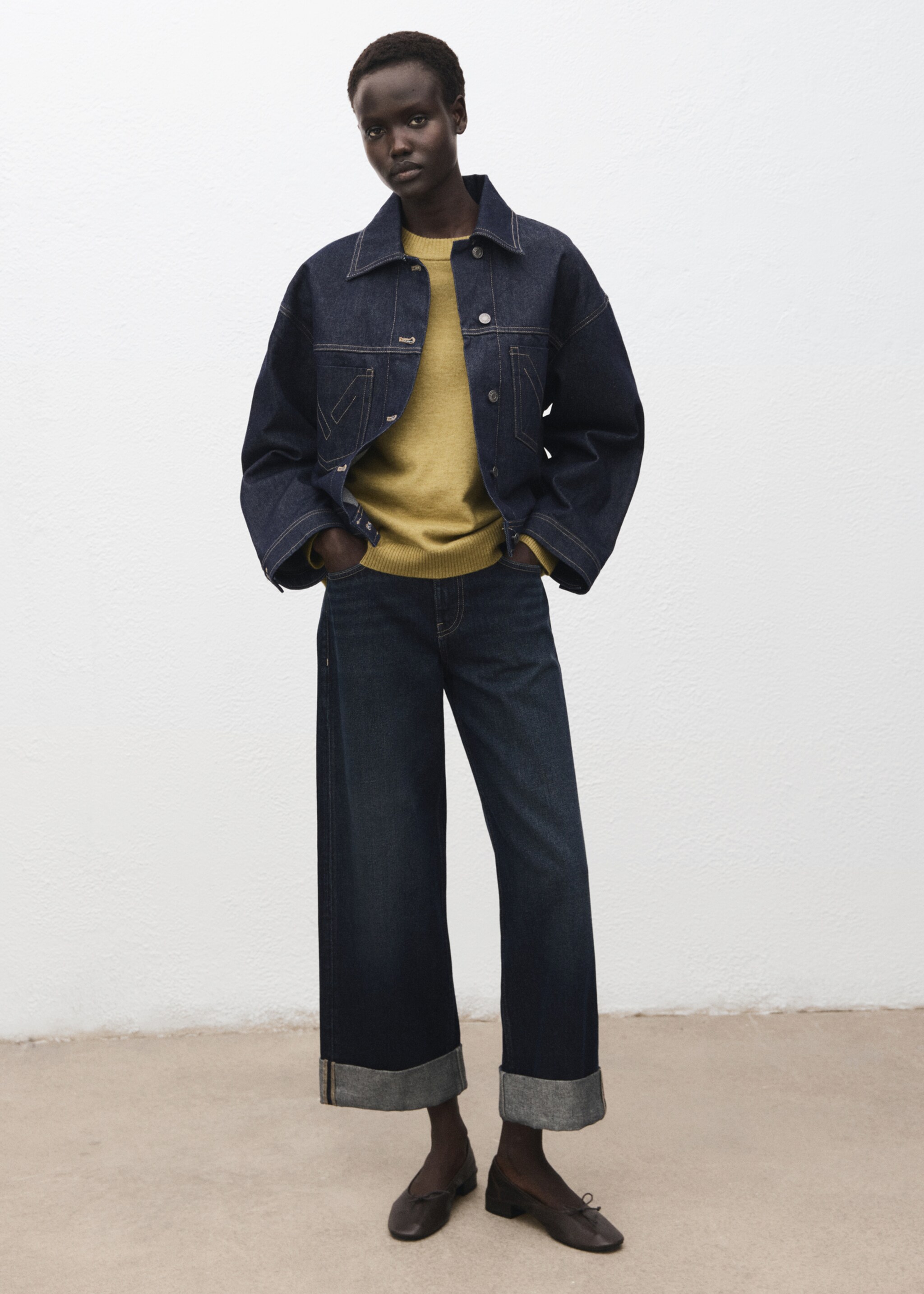 Oversized sweater with ribbed trim - General plane, Green. Ref: 17005812-00.