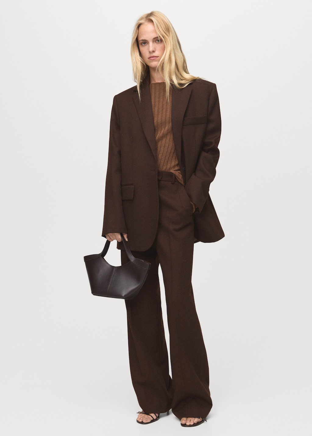 Mango Boat neck ribbed sweater