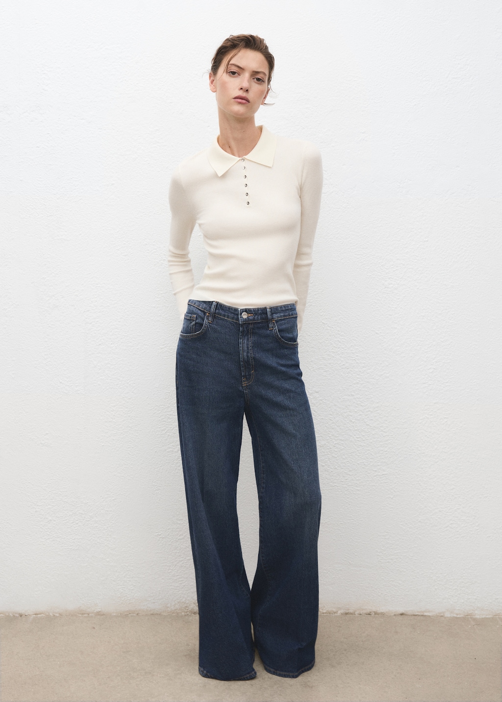 Mango Polo-neck ribbed sweater