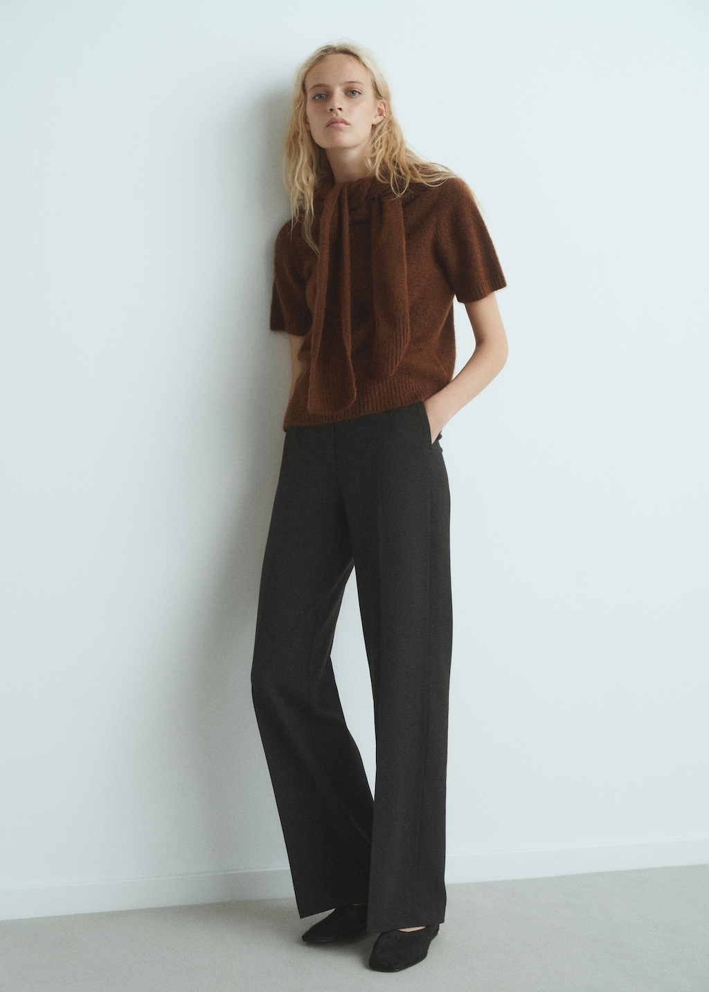 Mango Short-sleeved combined sweater