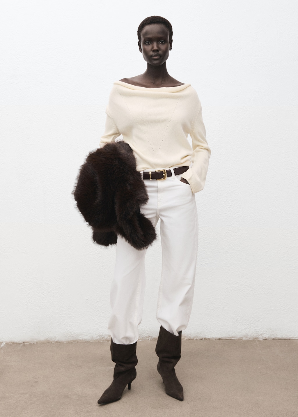 Mango Draped-neck sweater