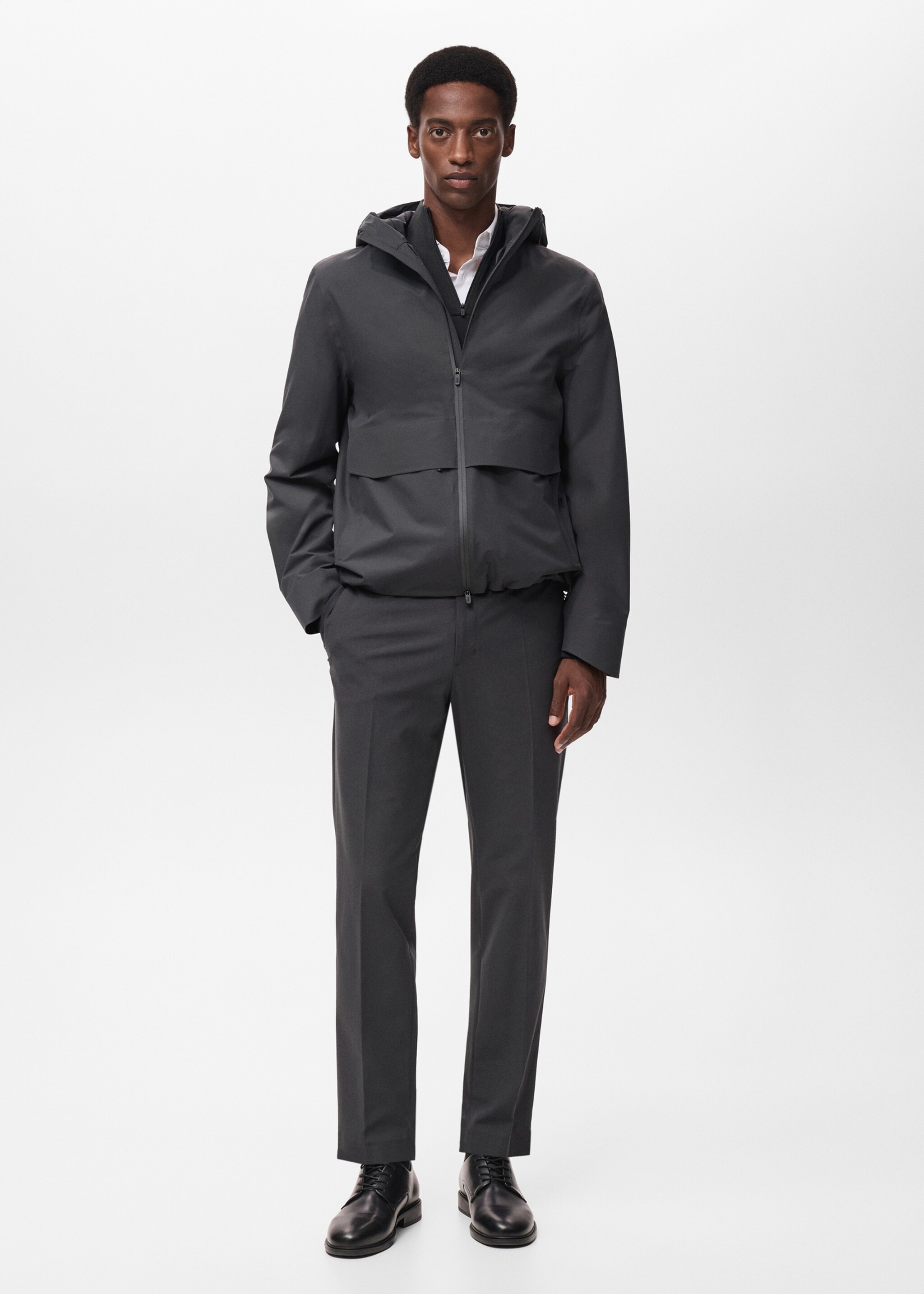 Chaqueta capucha water repellent - Plano general, Verde oscuro. Ref: 17005971-00.