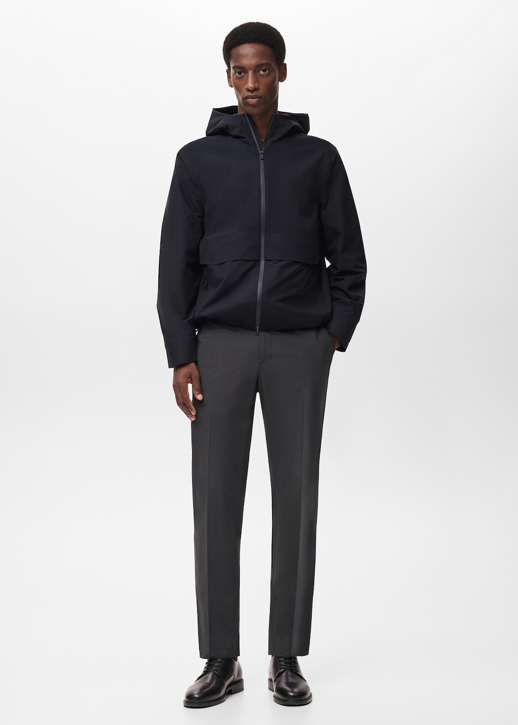 Water-repellent hooded jacket - Men | MANGO Papua New Guinea