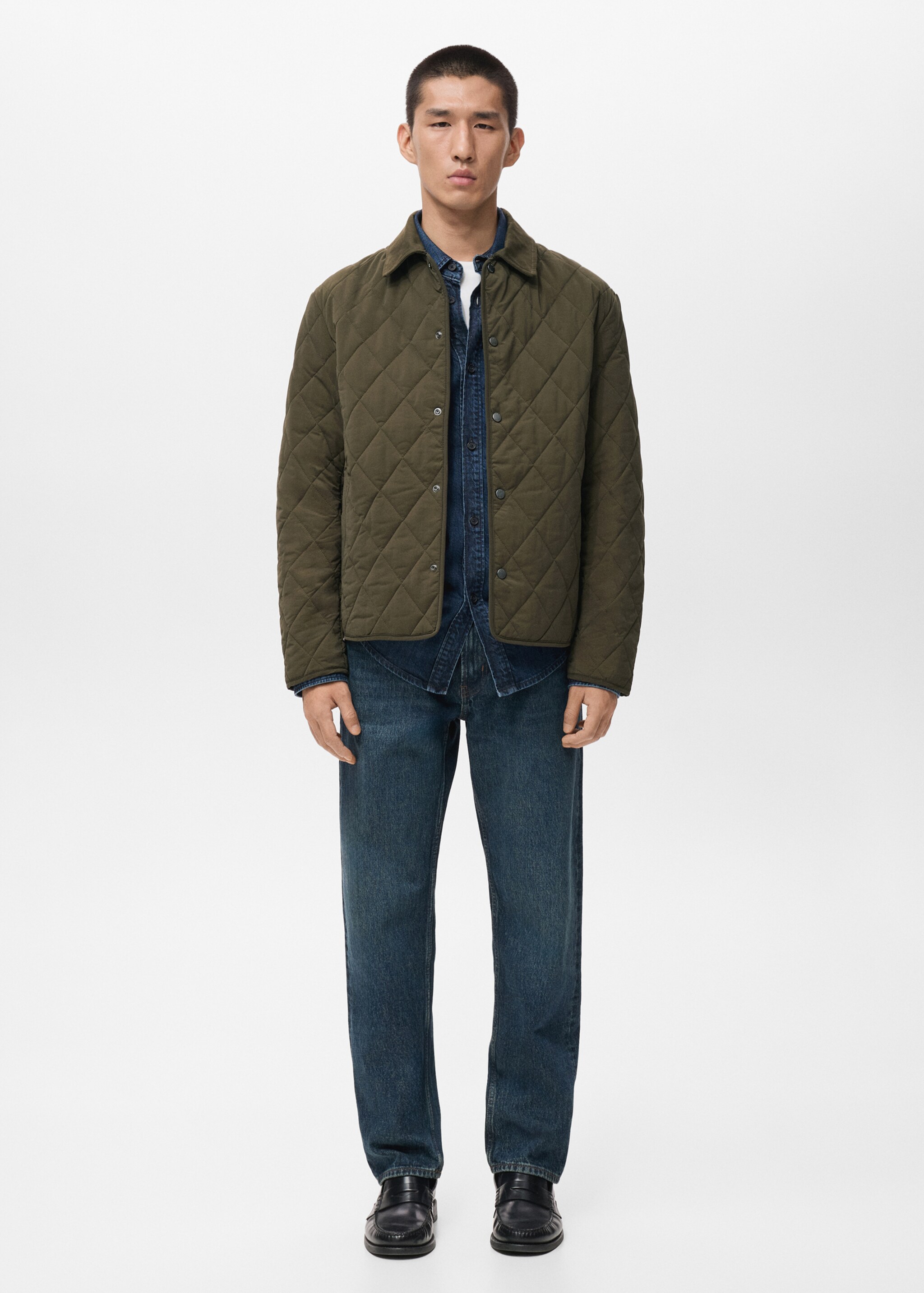 Quilted water repellent jacket - General plane, Olive Green. Ref: 17005972-00.