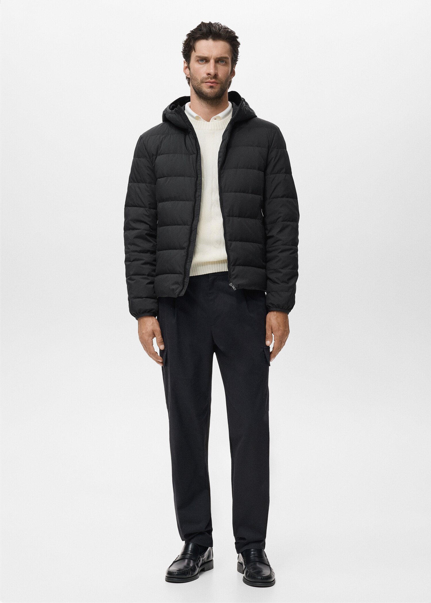Quilted jacket with down and feather filling - General plane