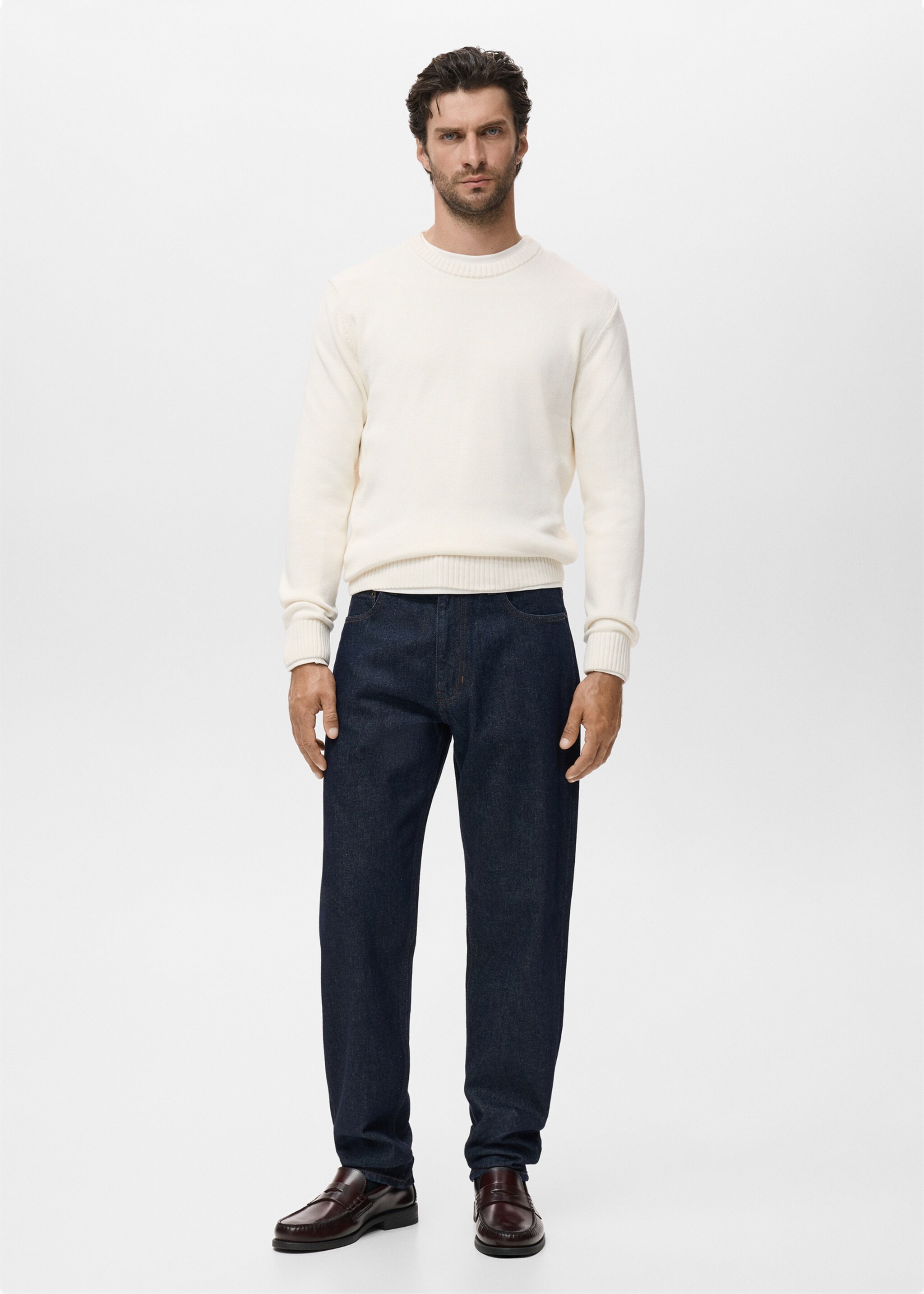 Fine ribbed-knit sweater - General plane, Off White. Ref: 17005980-00.