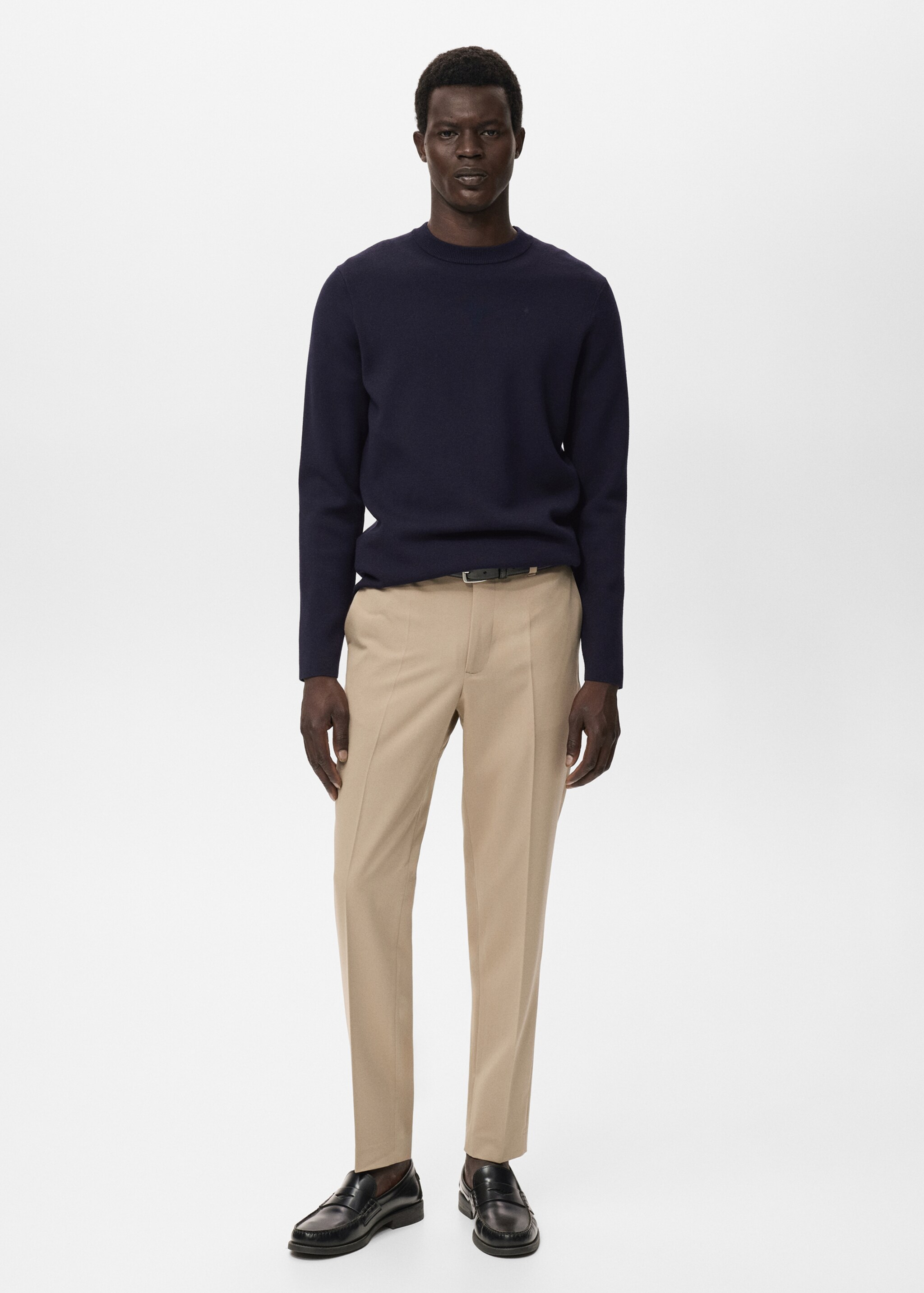 Medium-knit regular-fit sweater - General plane, Navy. Ref: 17005981-00.