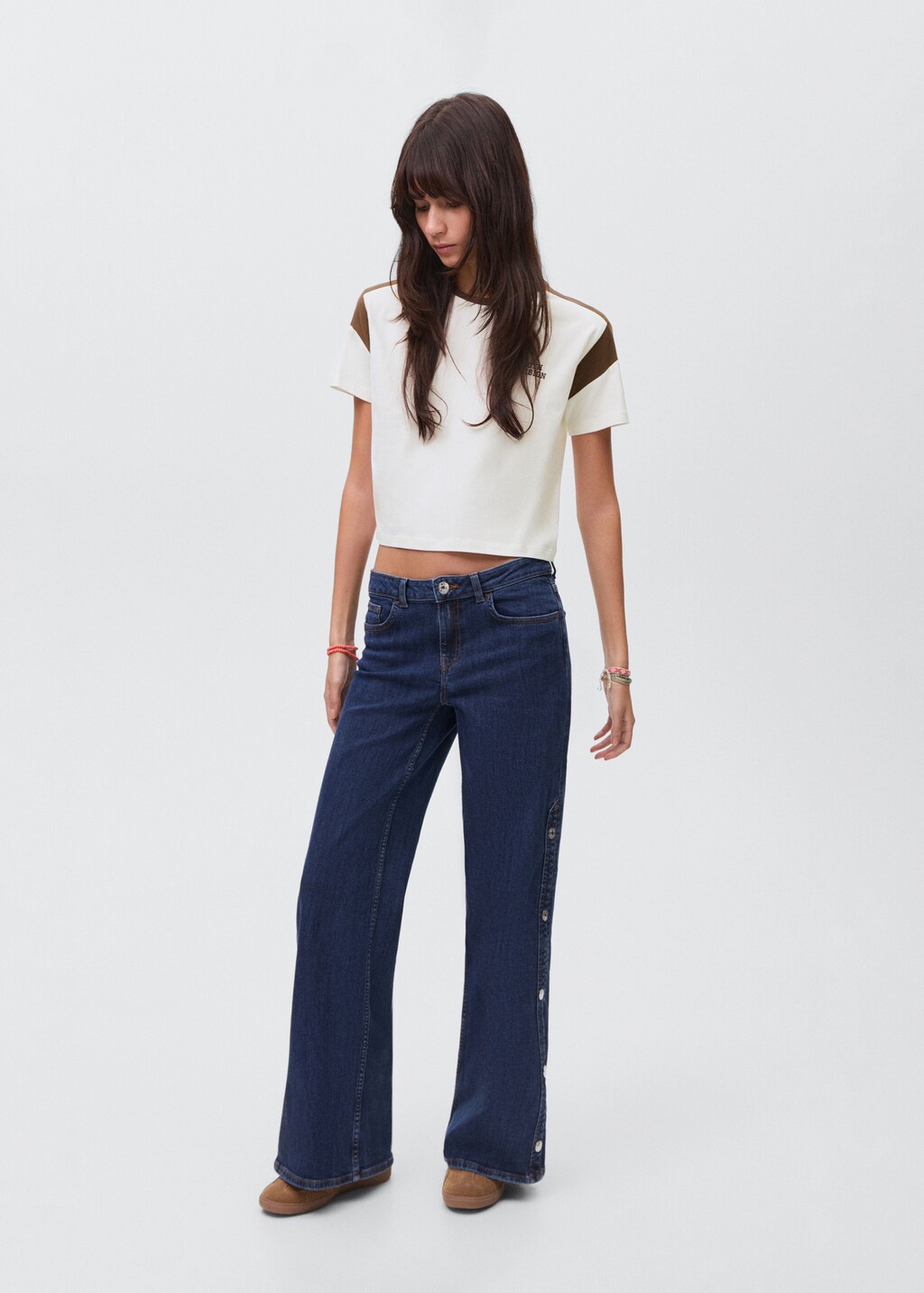 Printed cotton-blend t-shirt