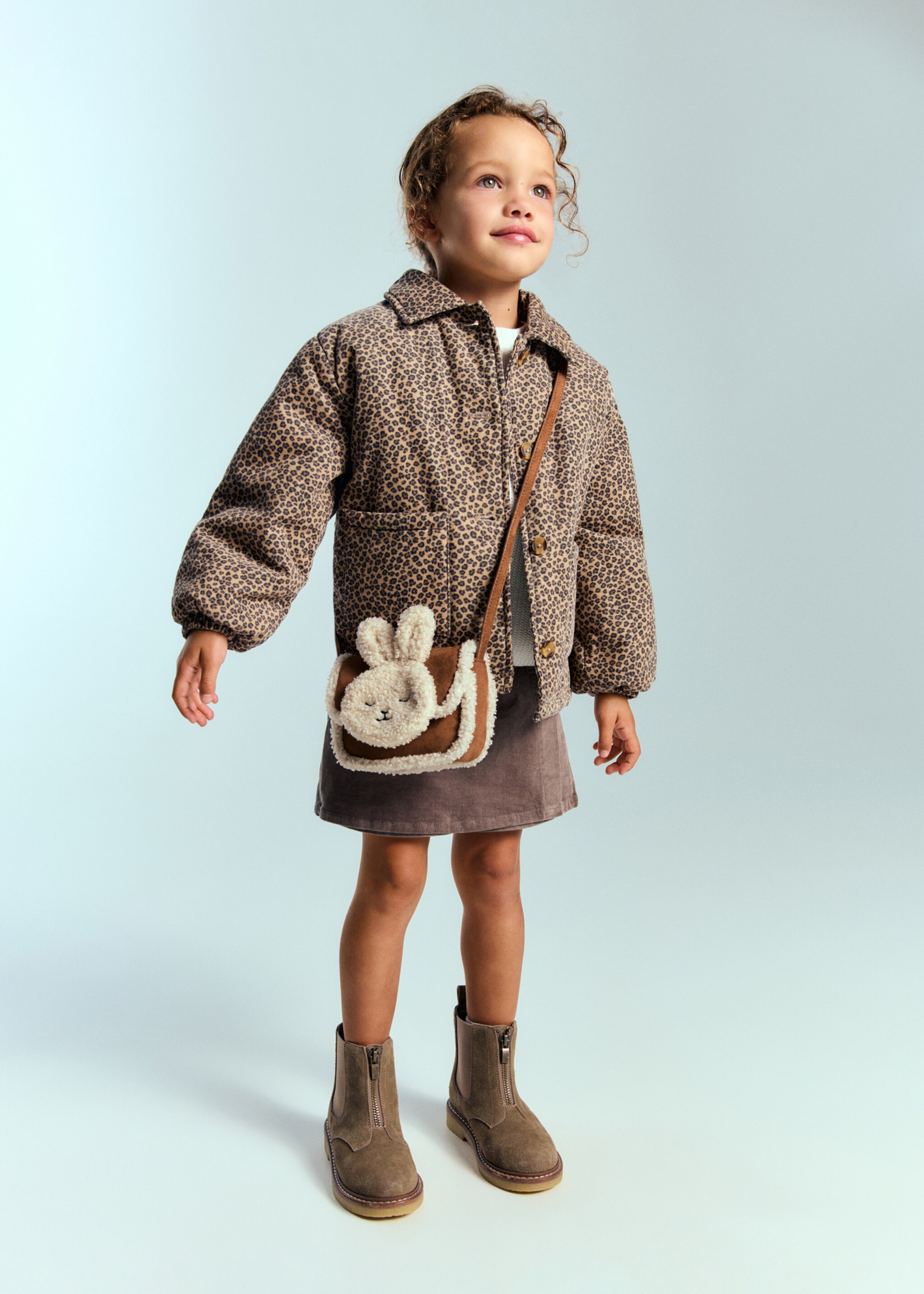 Shearling-effect bunny bag - General plane, Medium Brown. Ref: 17006746-00.