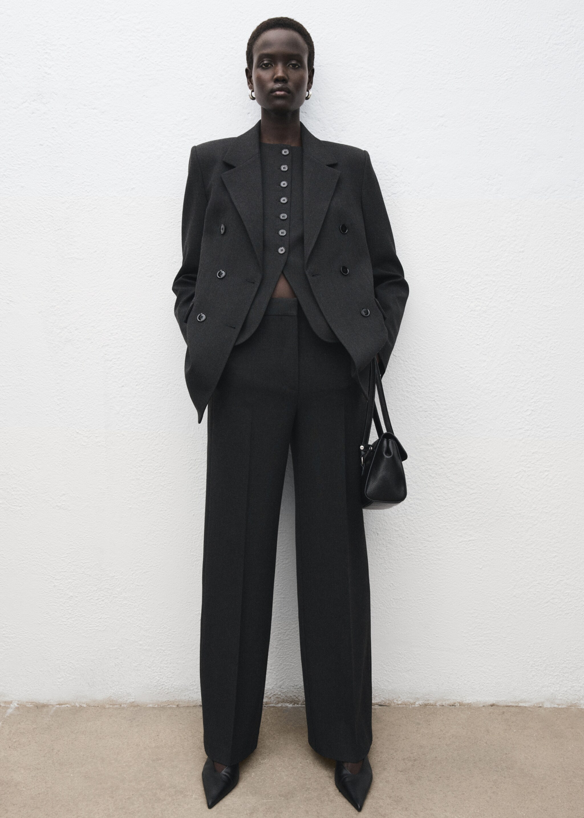 Pleated suit trousers - General plane, Grey. Ref: 17007141-00.