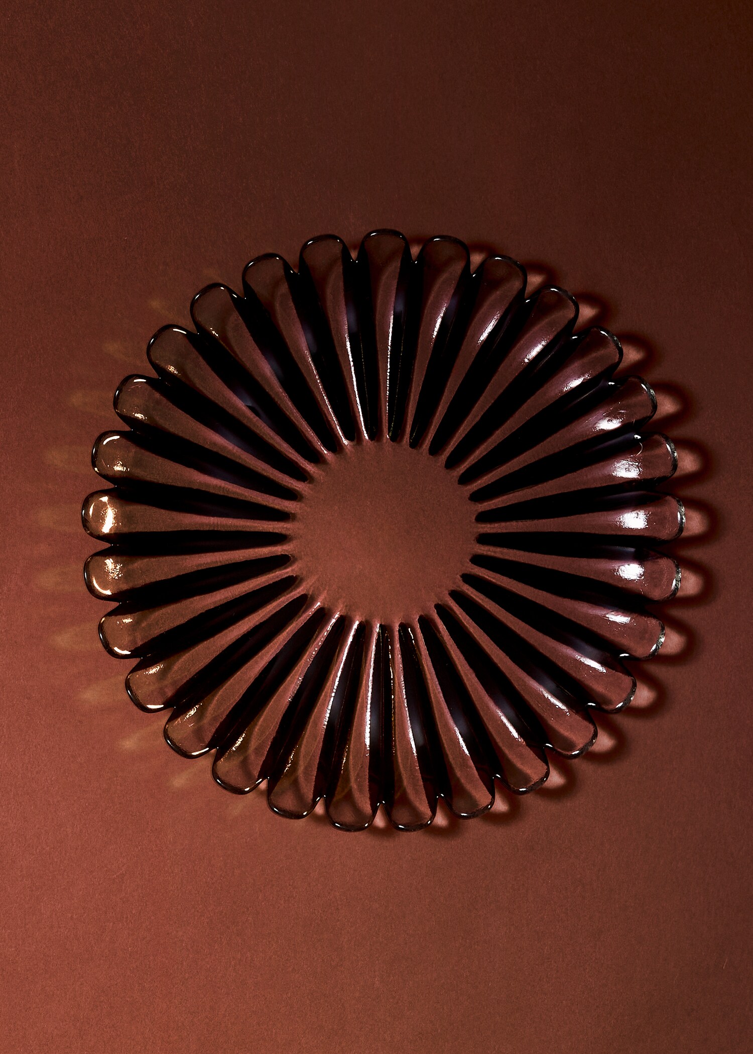 Glass dessert plate with spiral print - General plane