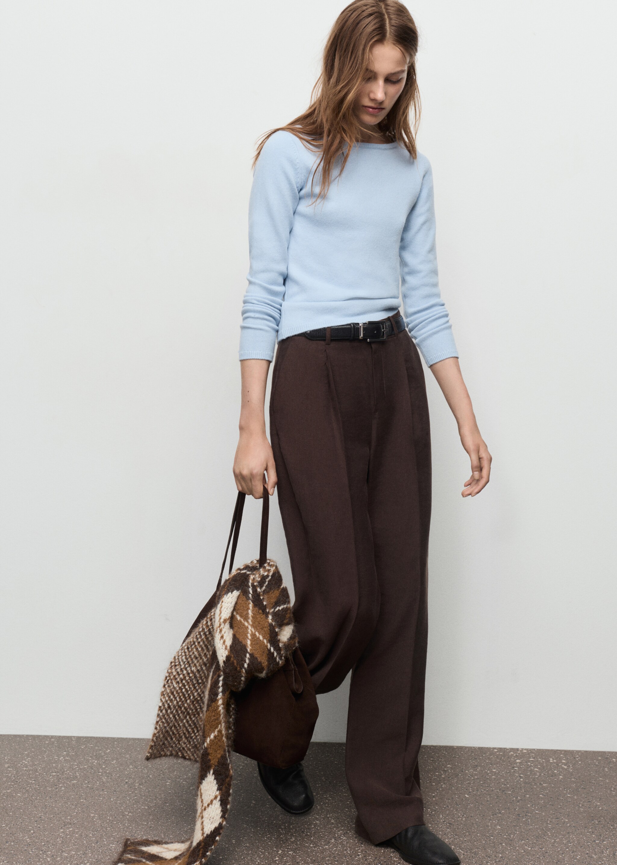 Boat neck sweater - General plane, Sky Blue. Ref: 17007793-00.