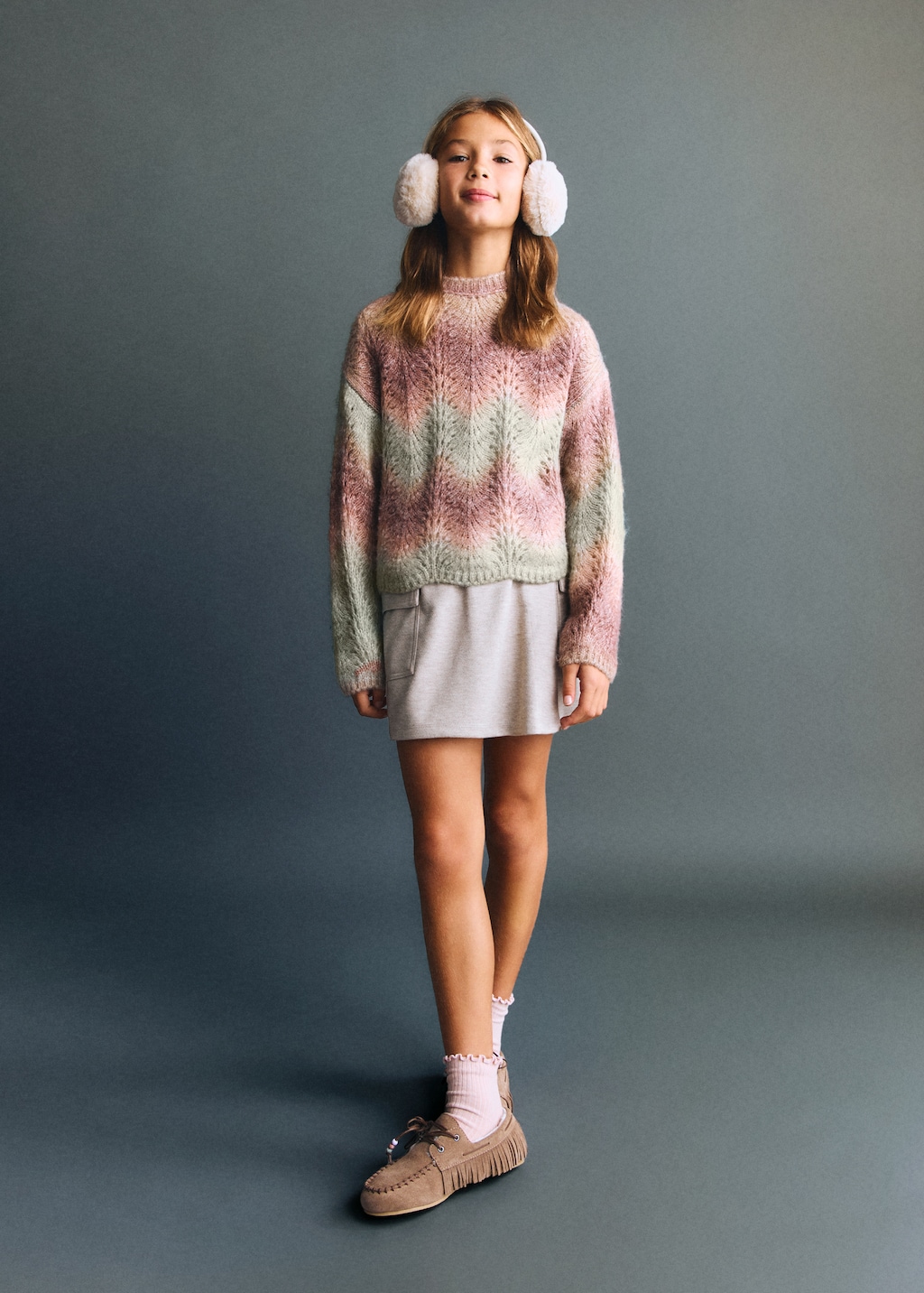 Multi-coloured knit sweater