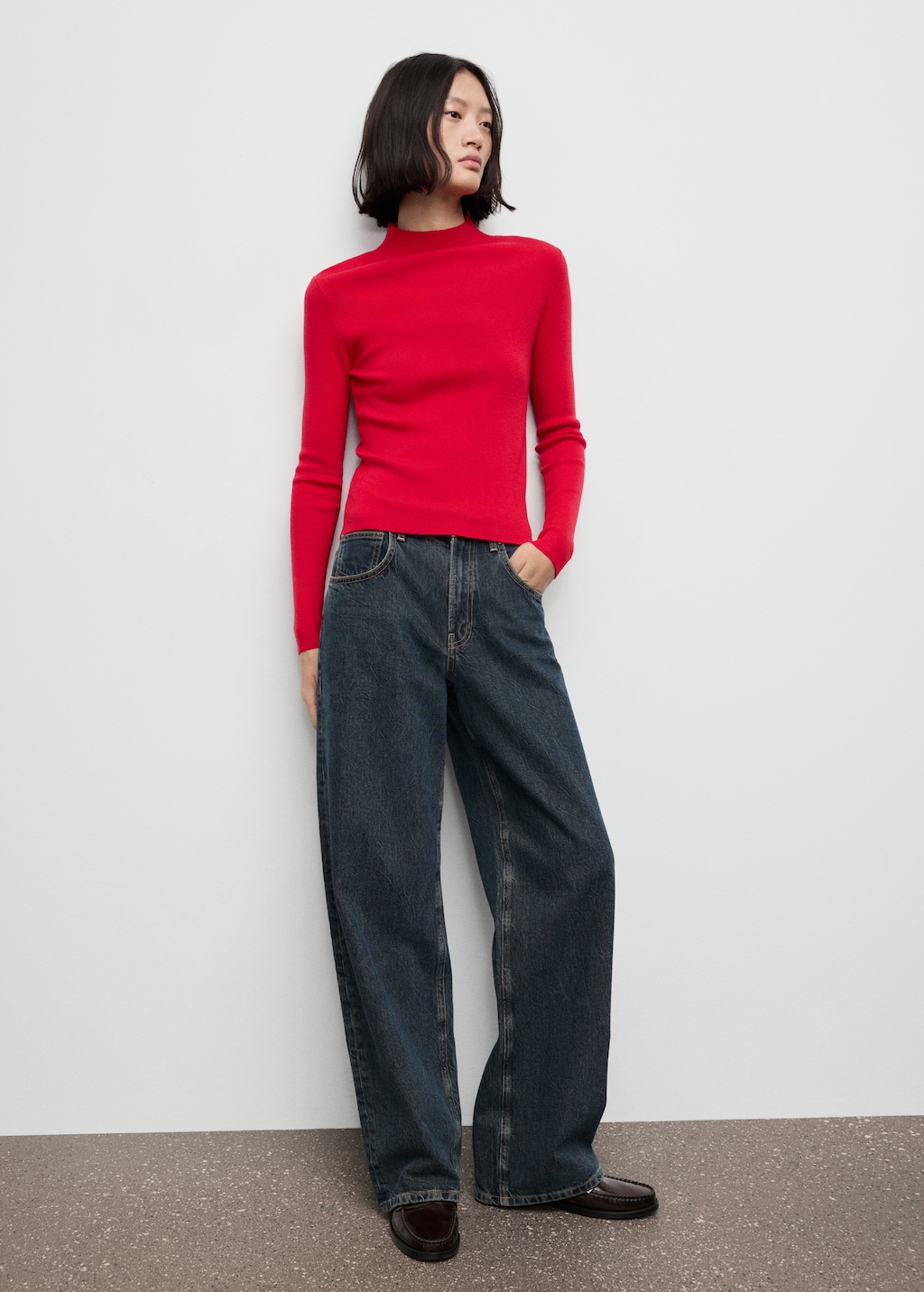 Mango Fitted sweater with perkins neck