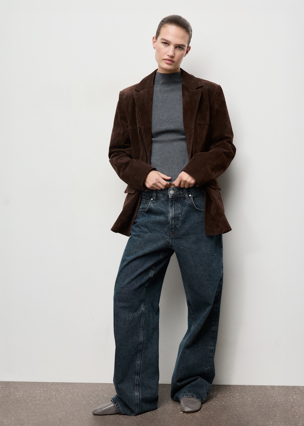 Mango Fitted sweater with perkins neck