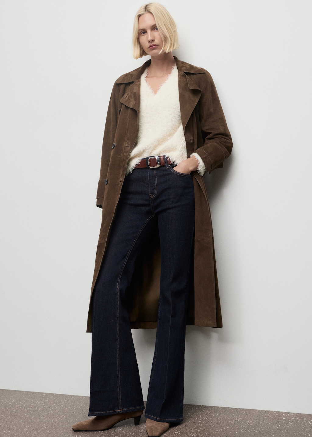 Fur-effect knitted sweater