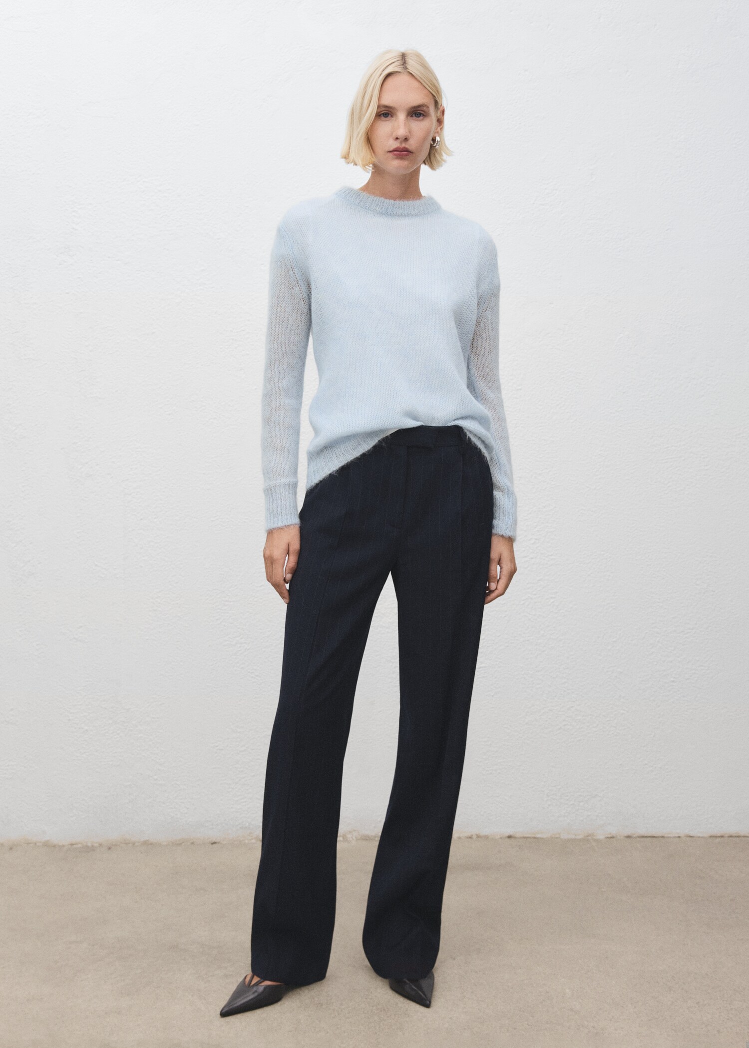 Semi-transparent alpaca sweater - General plane