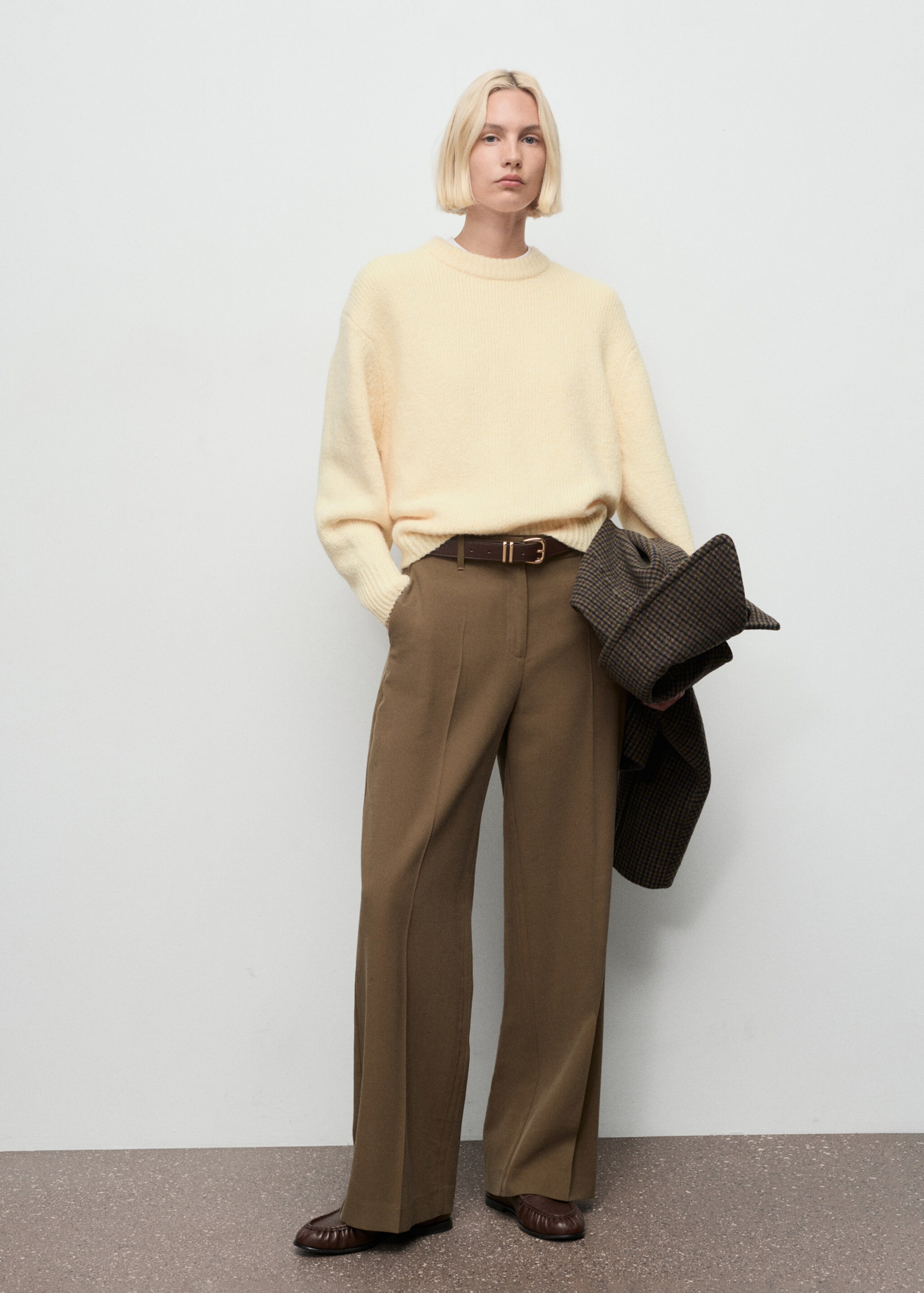 Chunky-knit sweater - General plane, Pastel Yellow. Ref: 17007828-00.