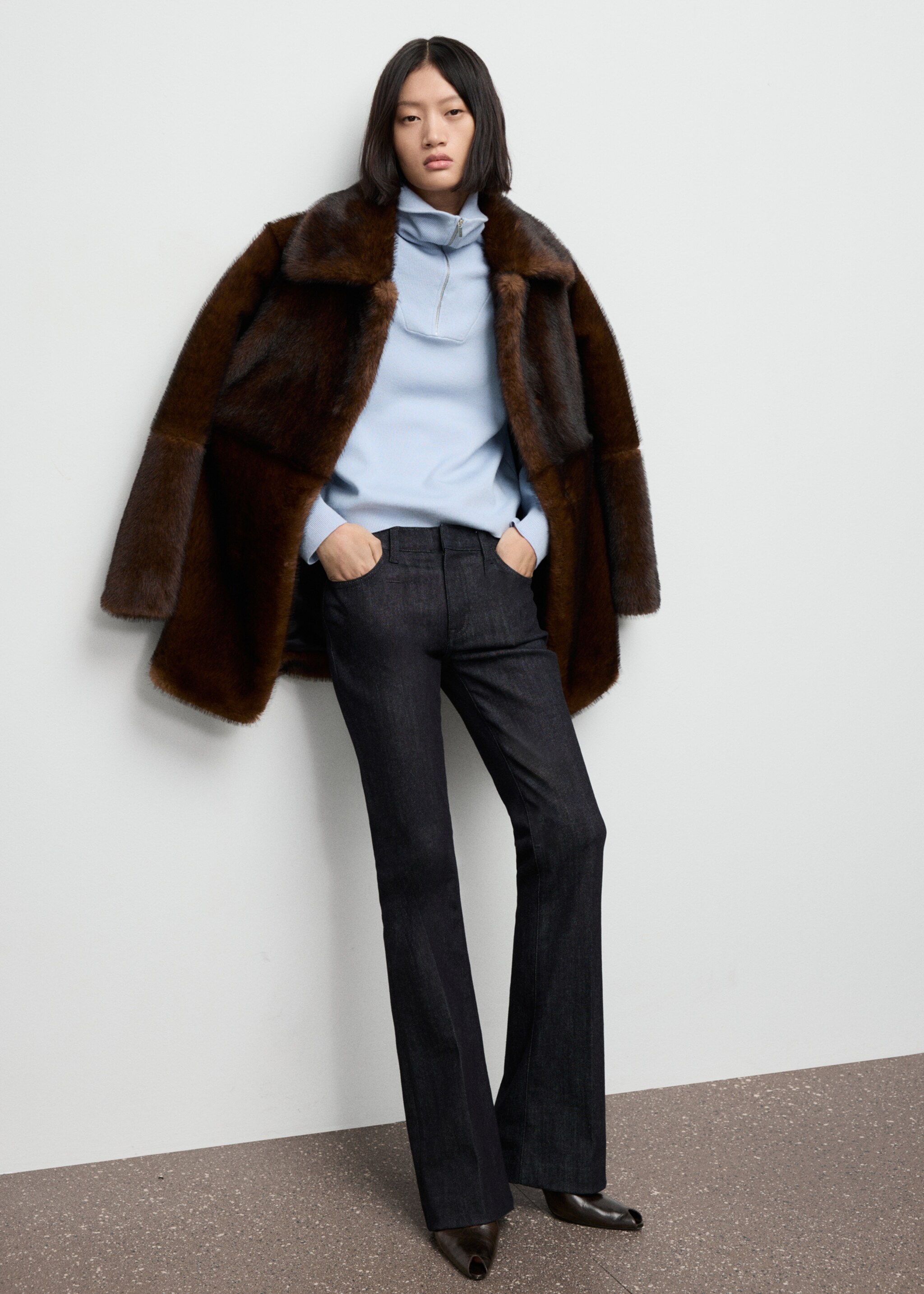 Turtleneck sweater with zip - General plane, Sky Blue. Ref: 17007833-00.