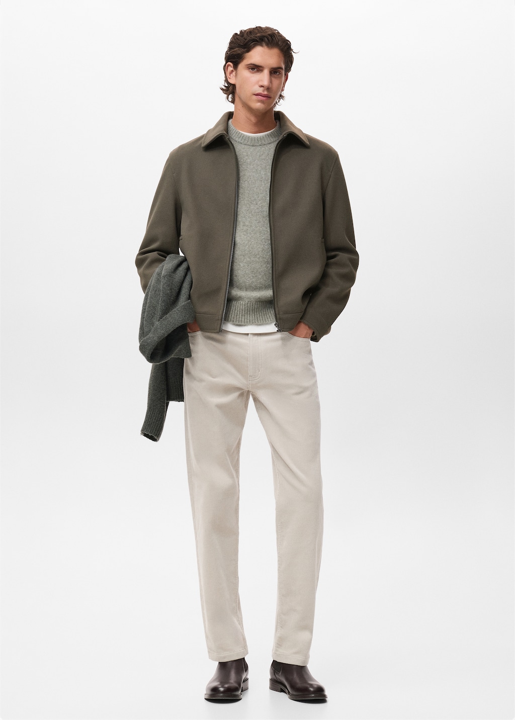 Corduroy regular-fit pants