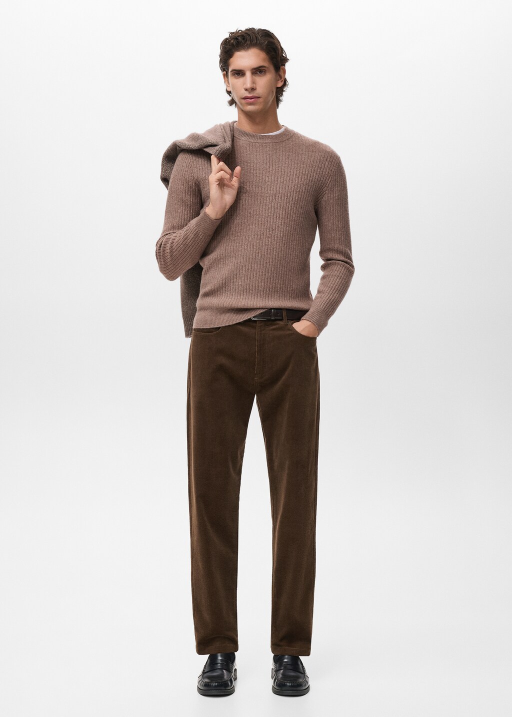 Corduroy regular-fit pants