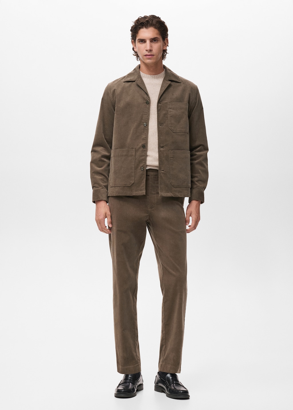 Regular fit corduroy cotton pants