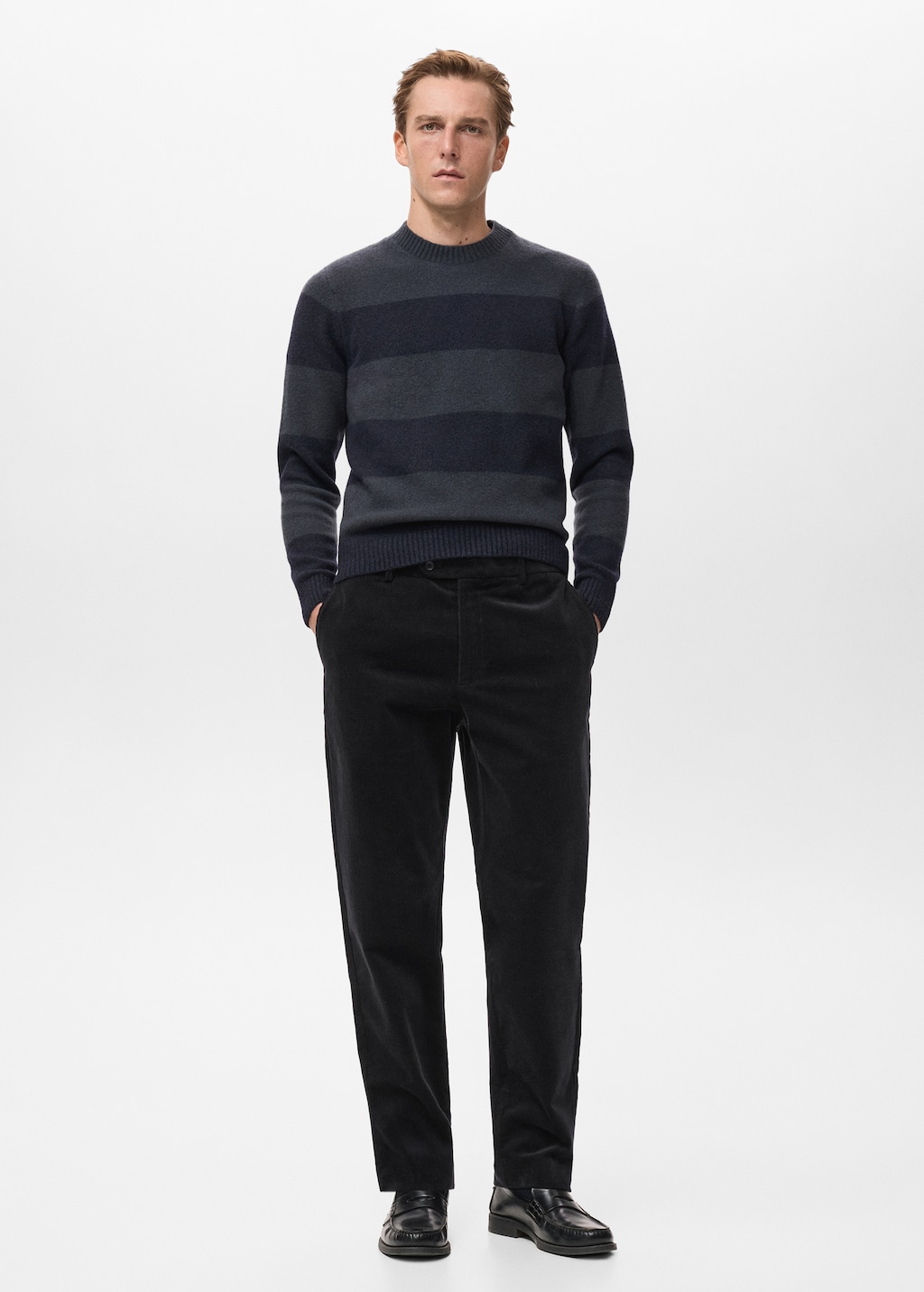 Regular fit corduroy cotton pants