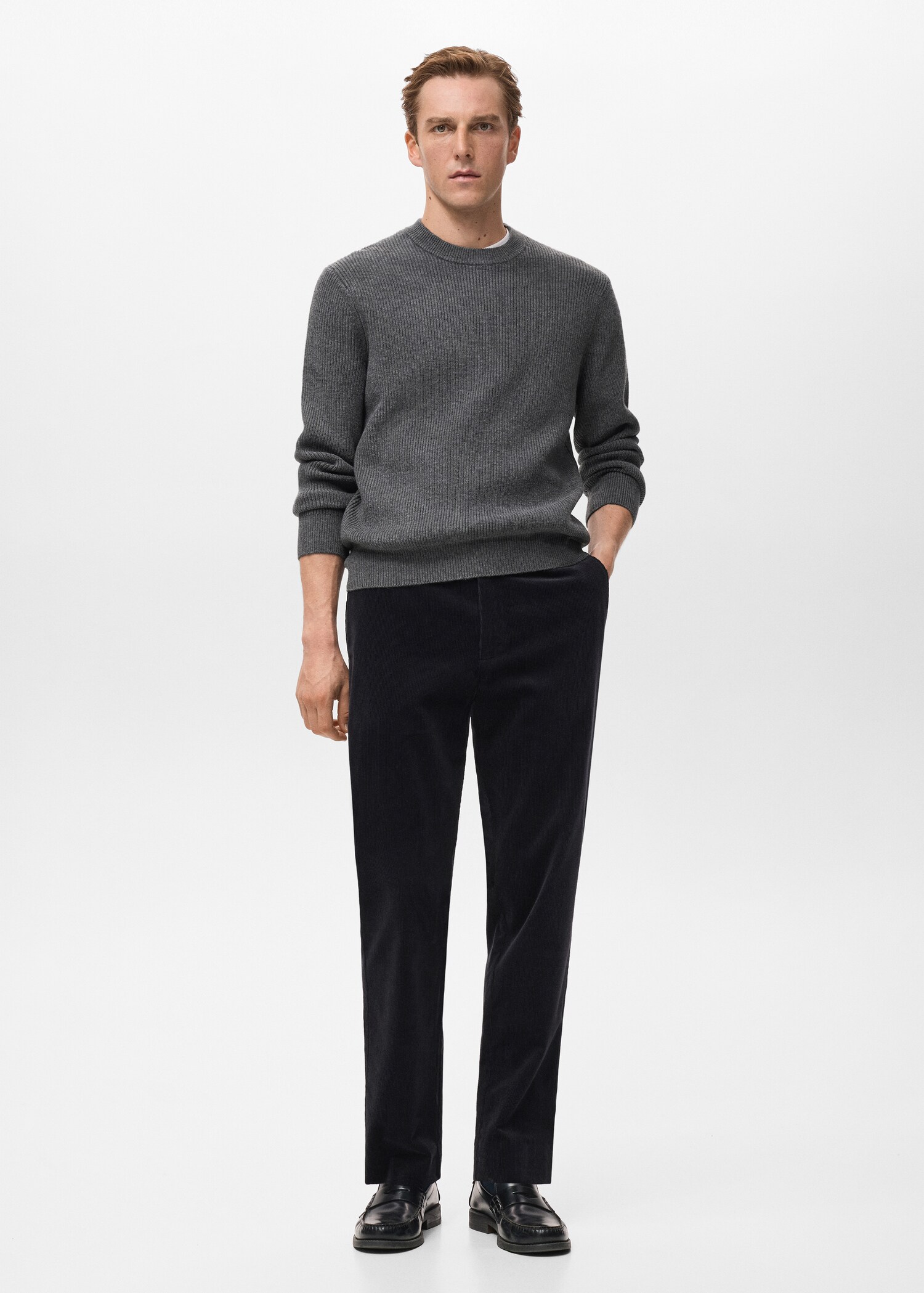 Ripp-Pullover aus Wollgemisch - Allgemeine Ansicht
