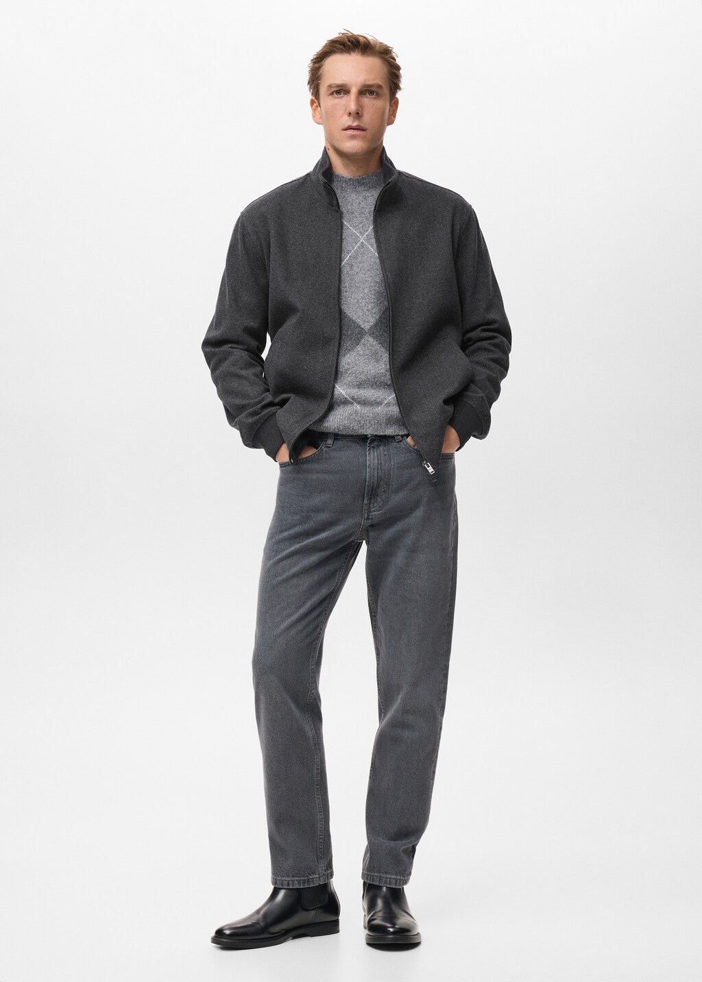 Regular-fit jacket with zip