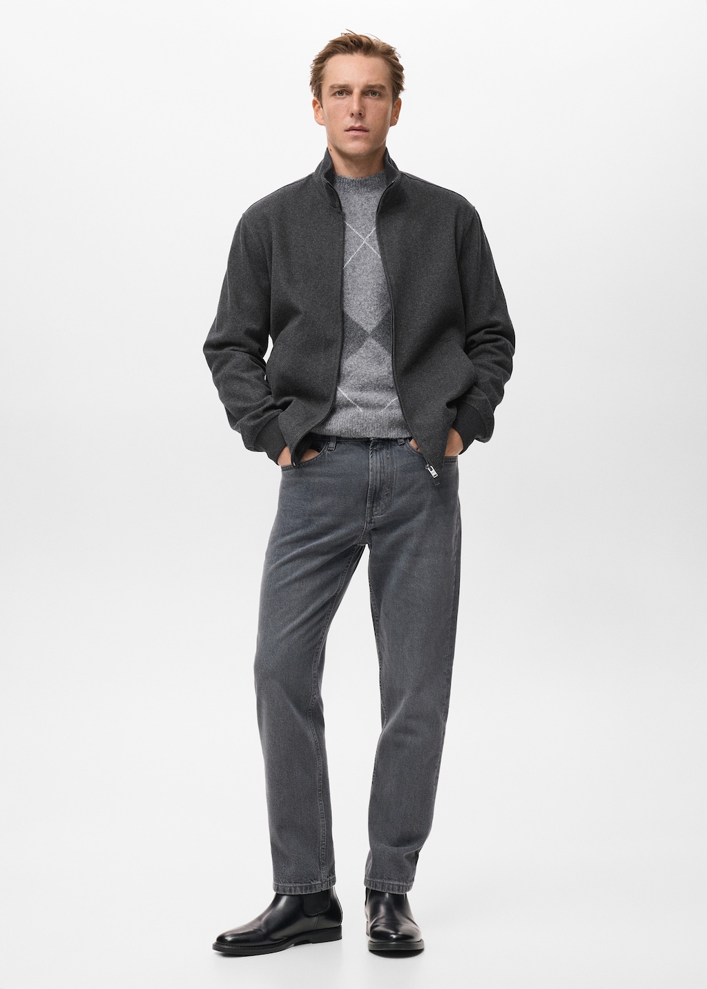 Regular-fit jacket with zip