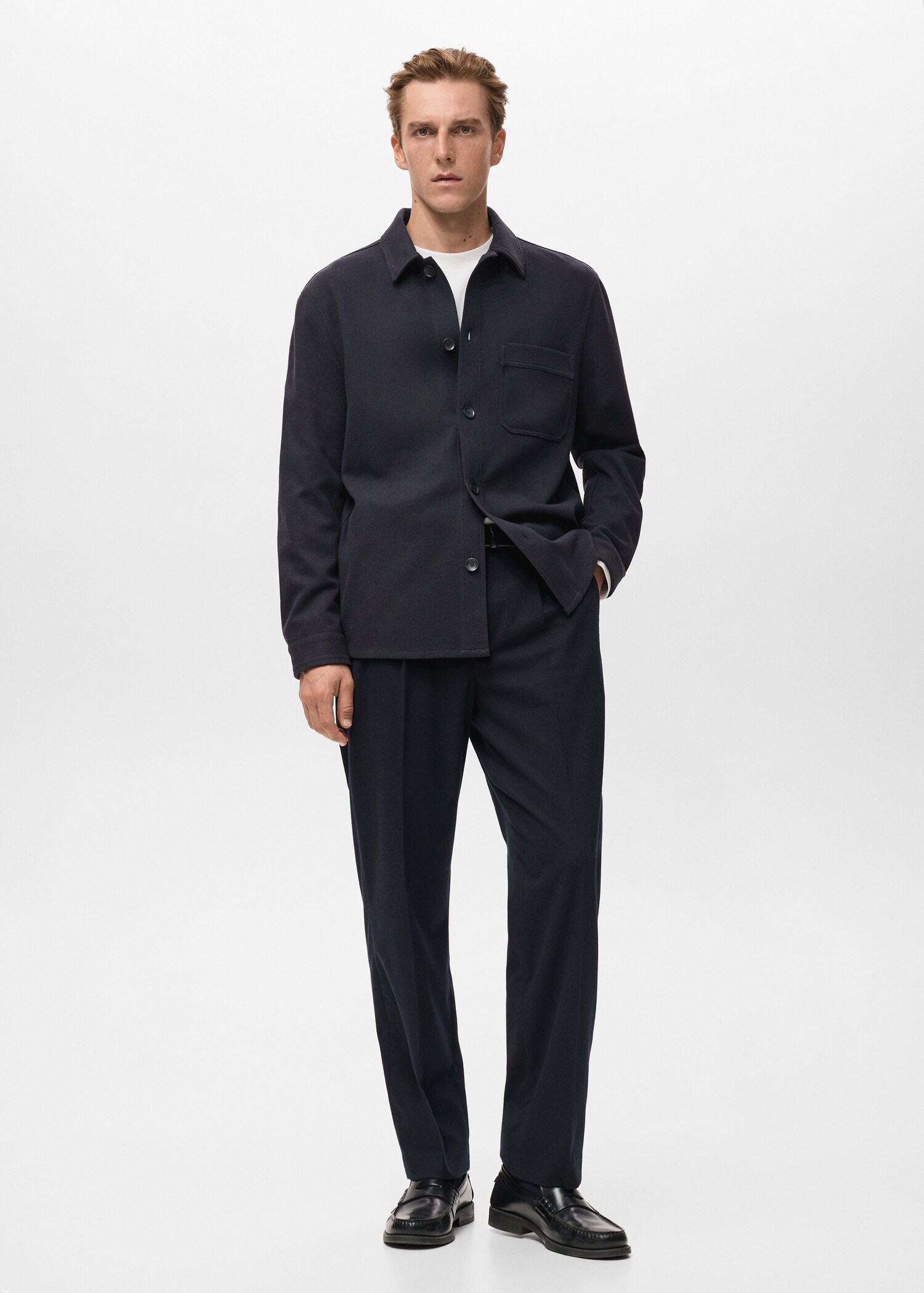 Regular fit flannel overshirt - General plane