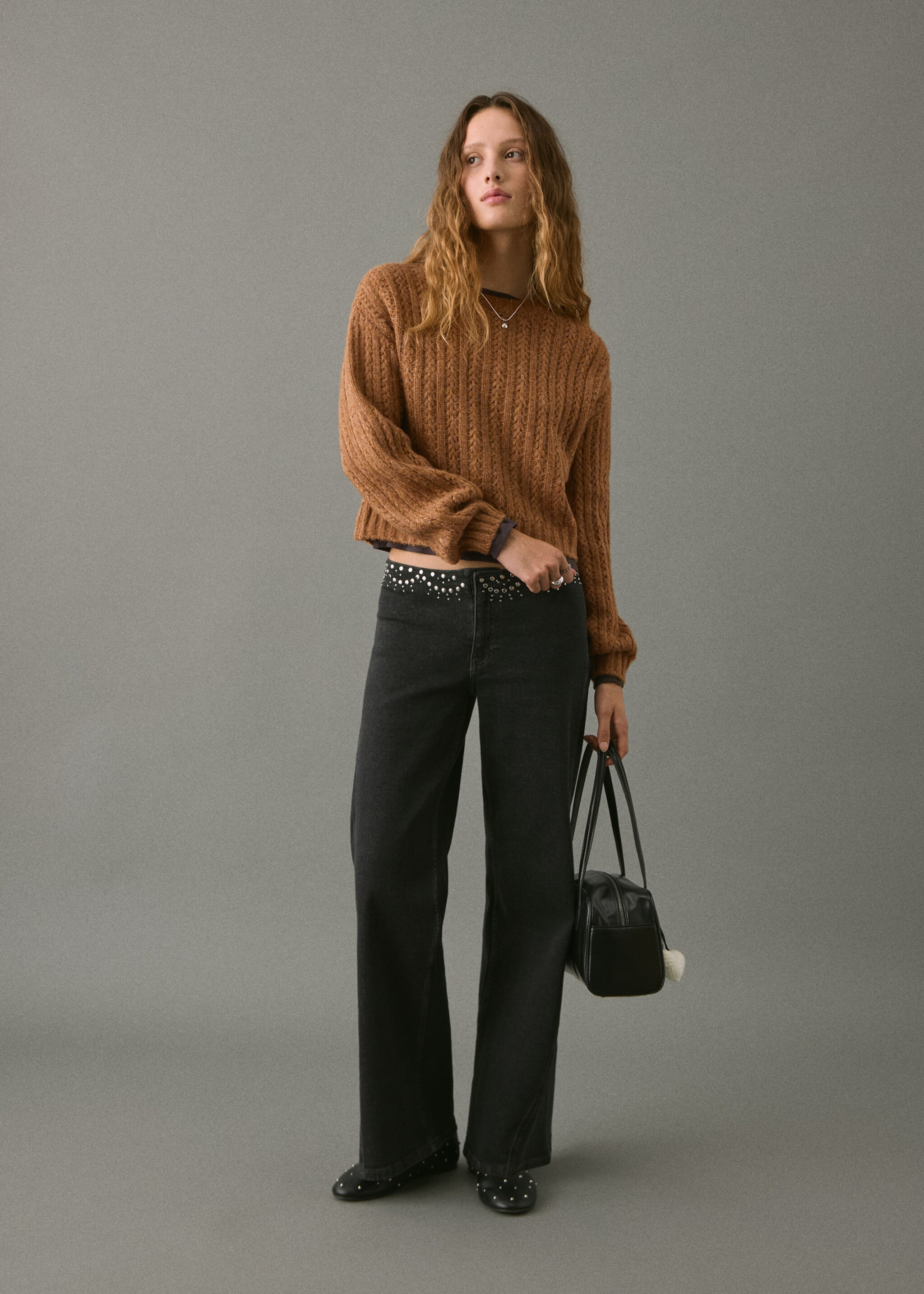 Chunky-knit sweater - General plane, Caramel. Ref: 17008274-00.