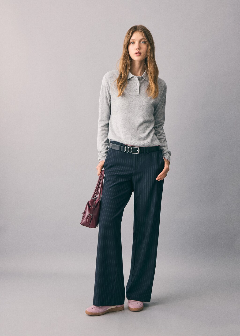 Knitted polo-neck sweater