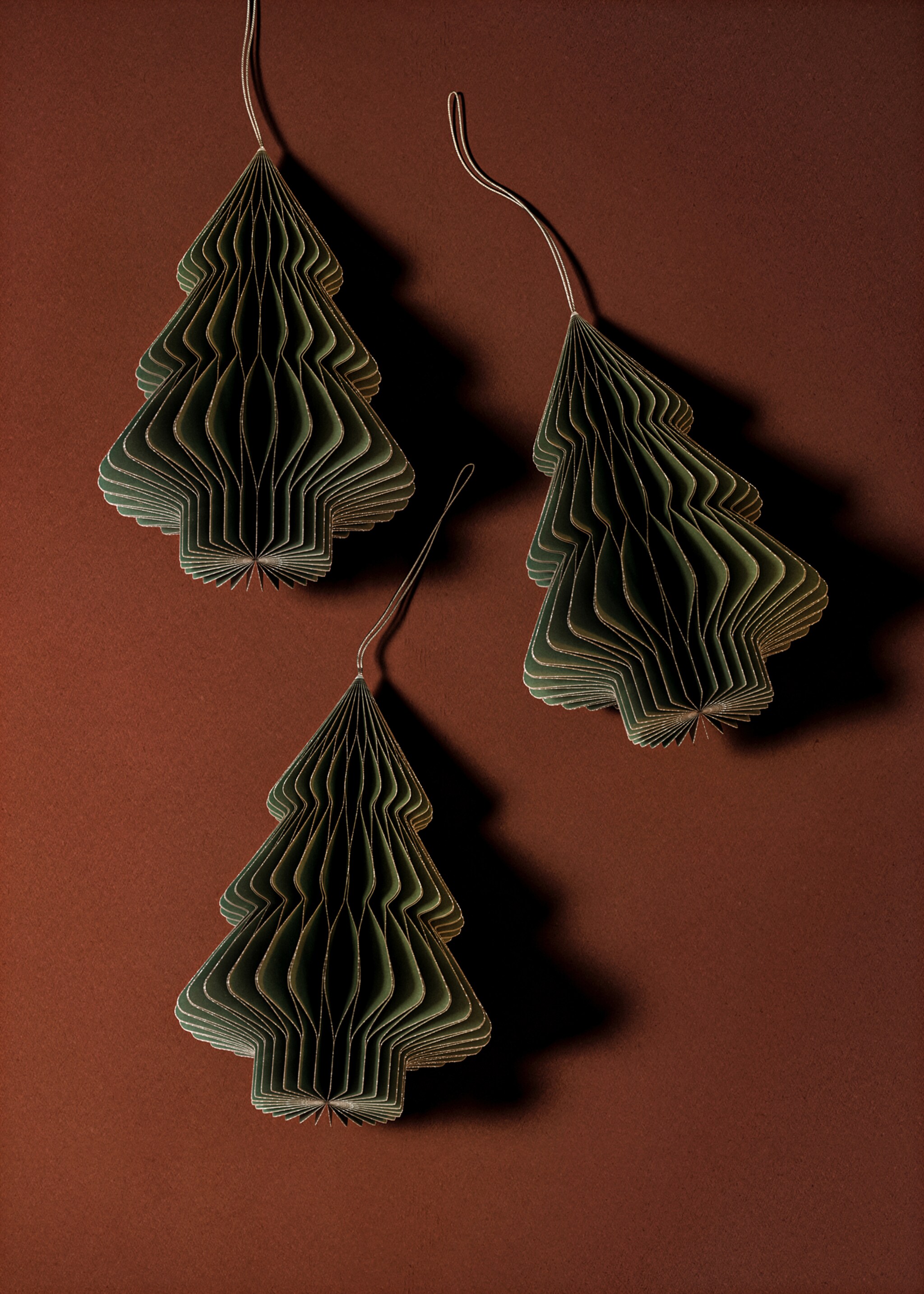 Paper tree decorations - General plane, Green. Ref: 17008313-00.