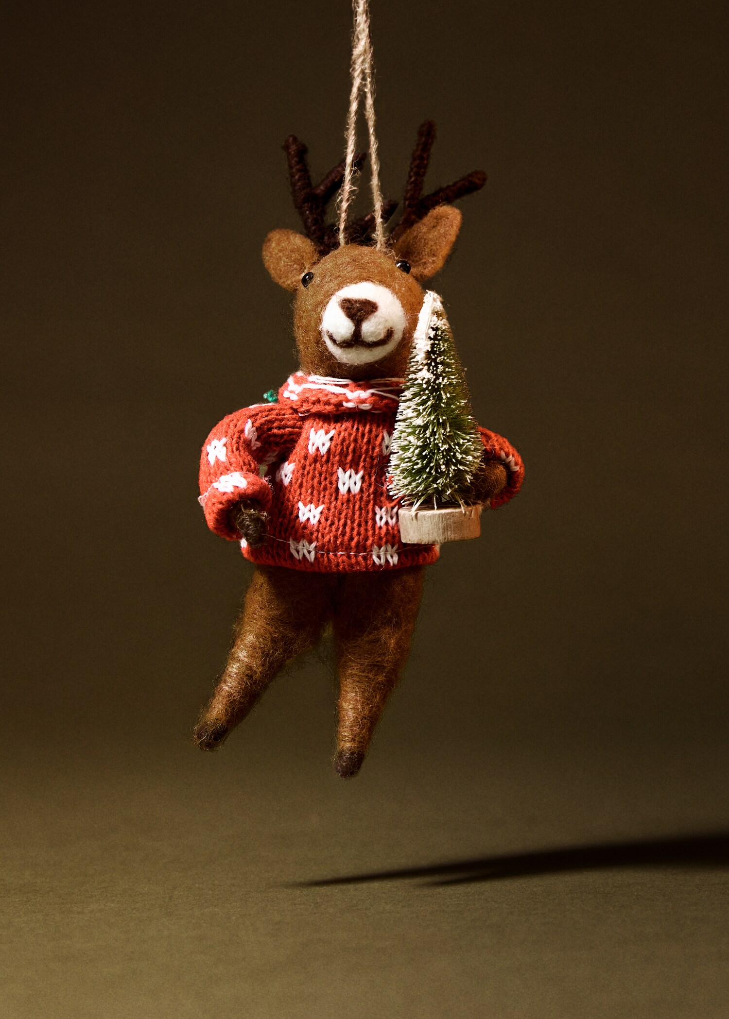 Felt reindeer decoration - General plane