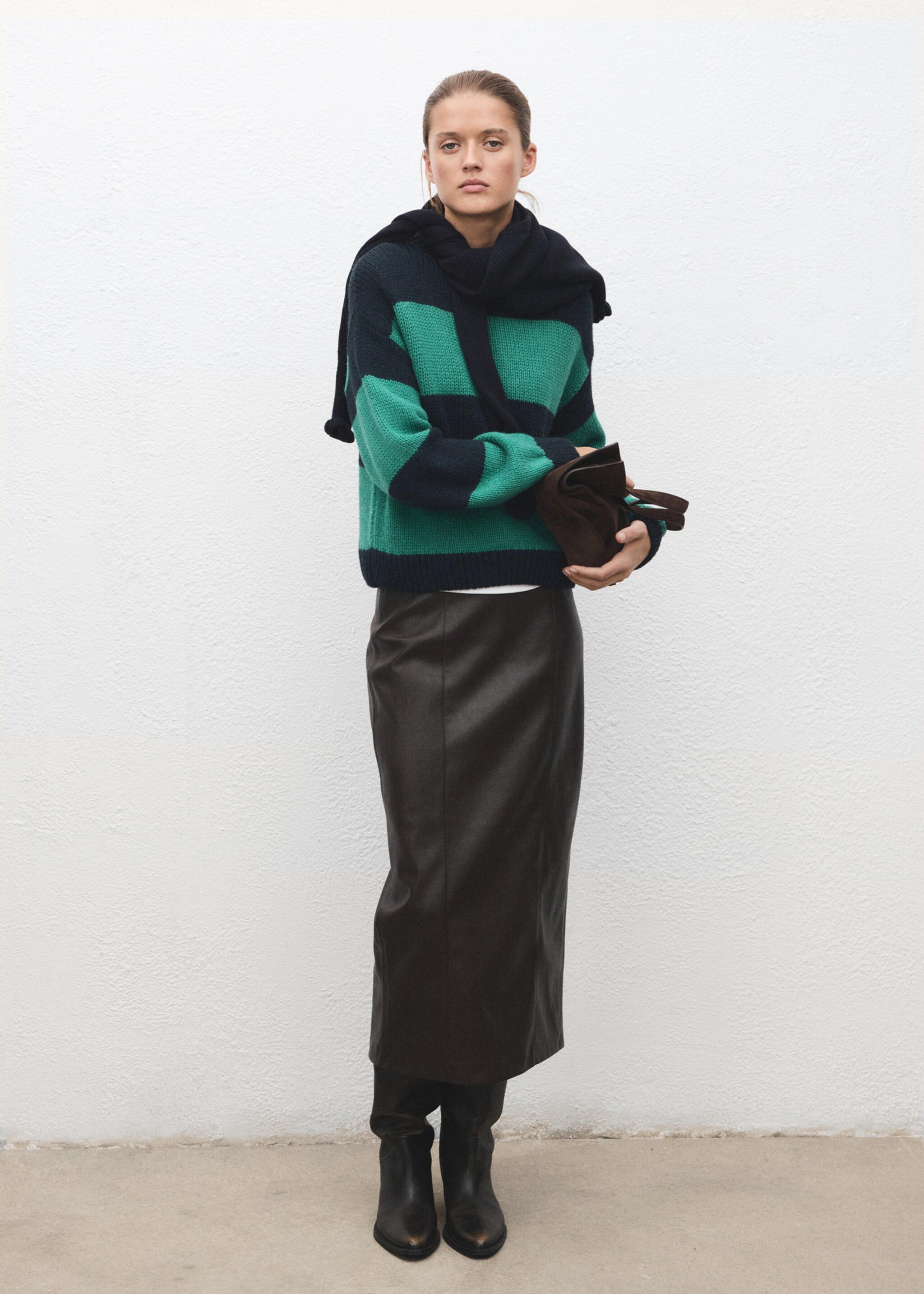 Knit striped sweater - General plane, Green. Ref: 17009139-00.