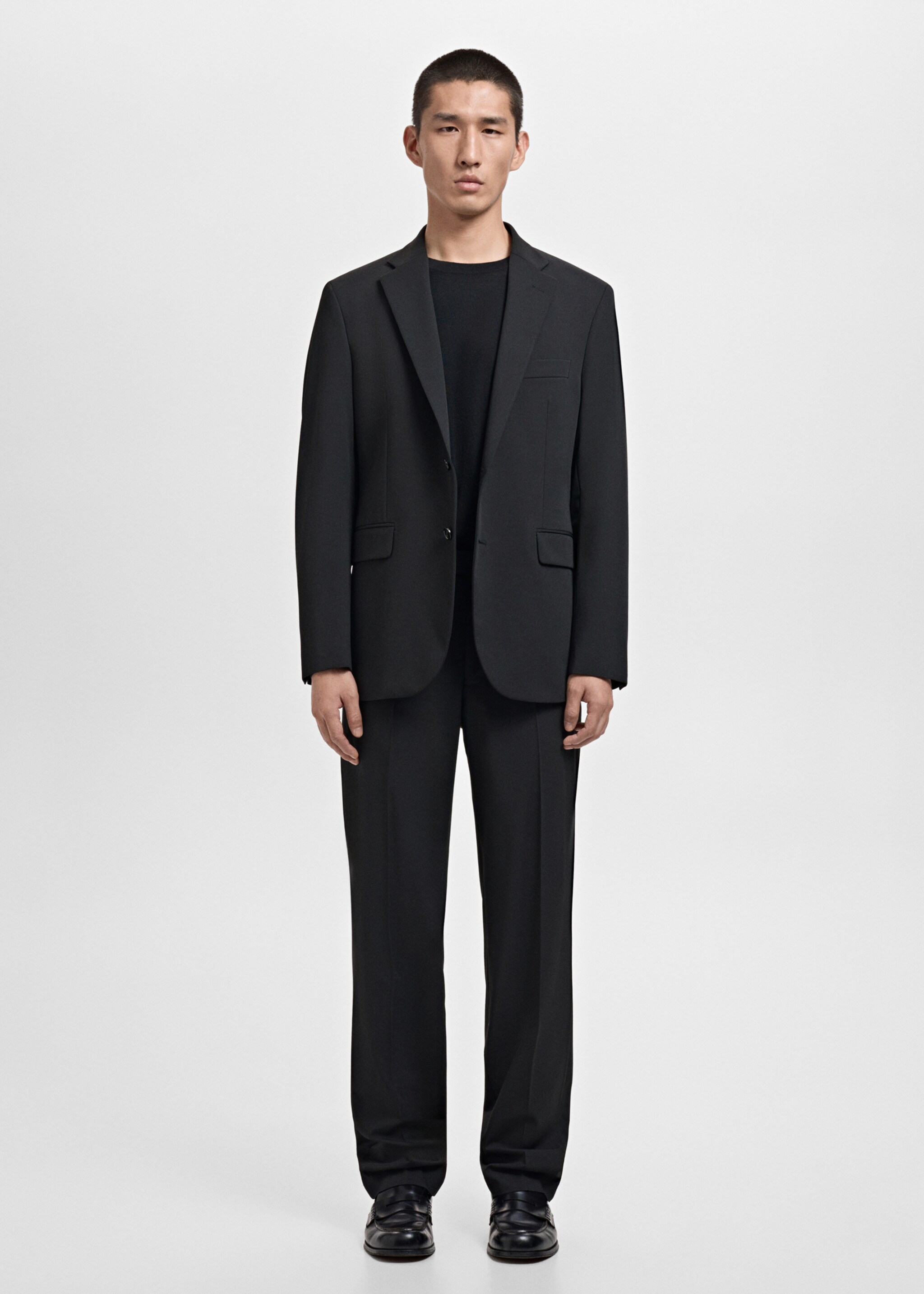 London regular-fit suit jacket - General plane, Black. Ref: 17009607-00.