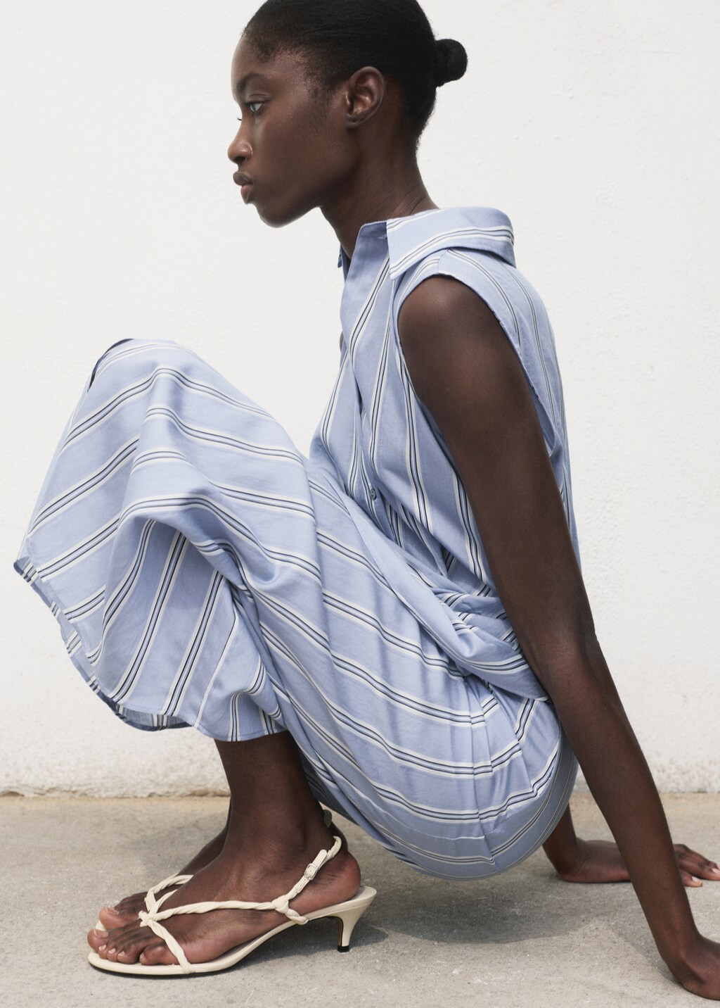 Sandalias tiras fruncidas