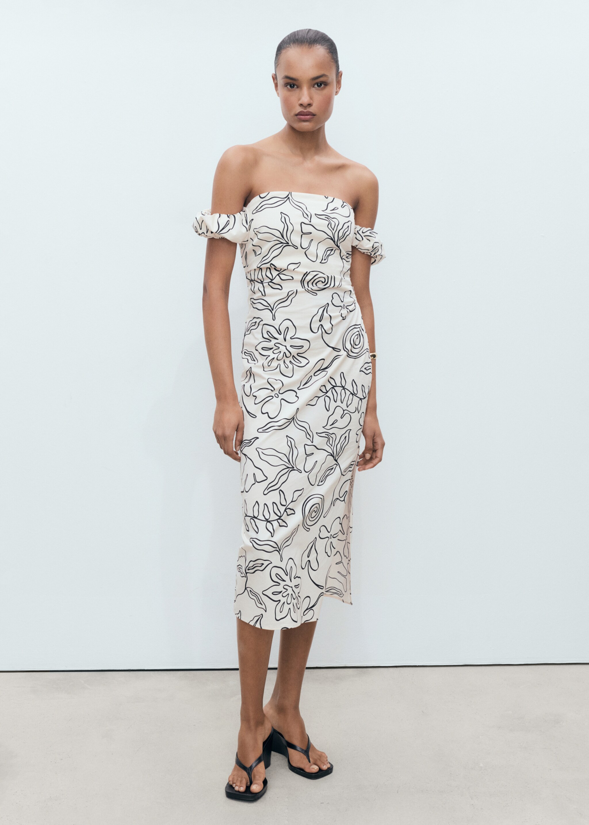 Strapless floral dress - General plane