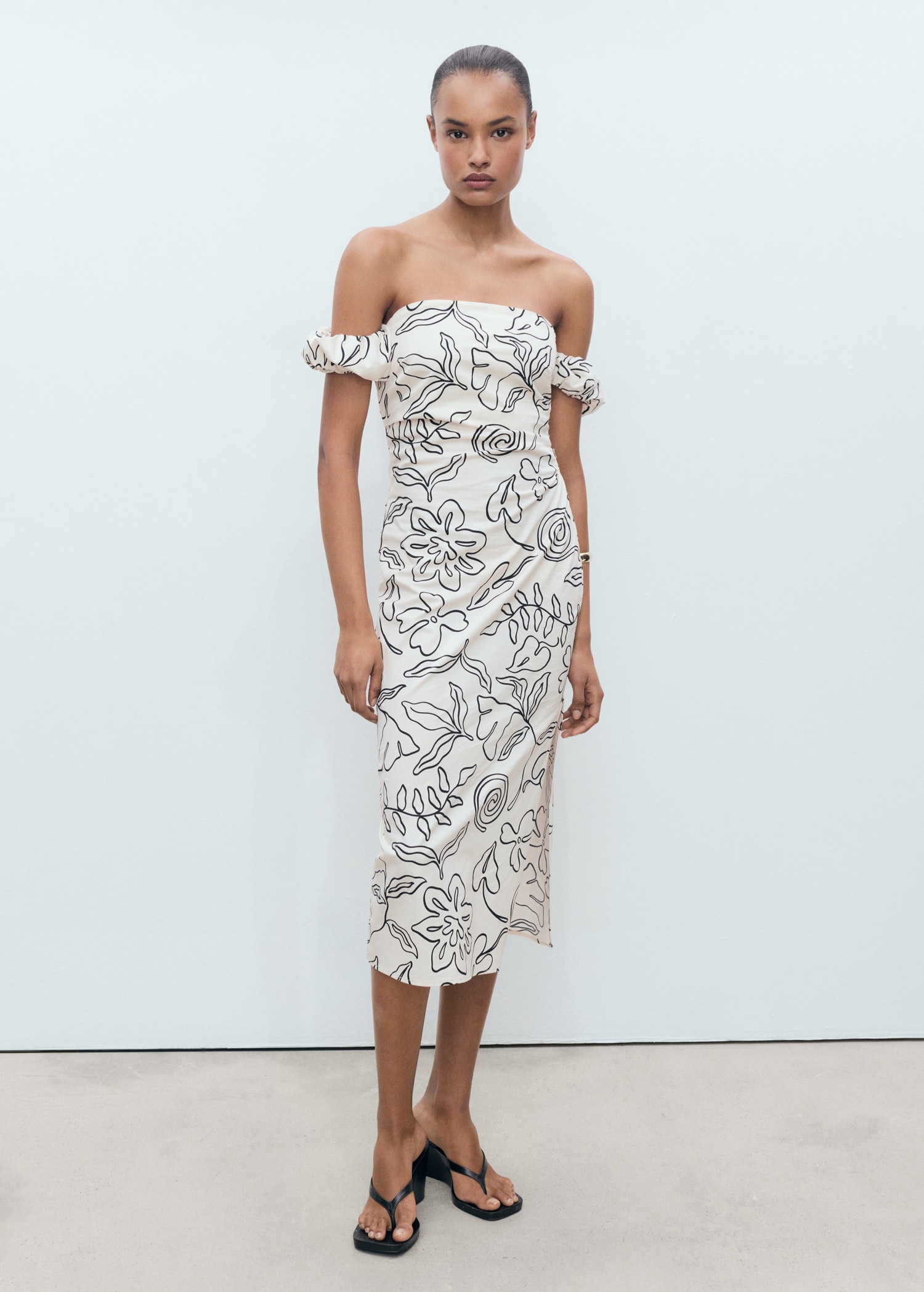 Strapless floral dress - General plane