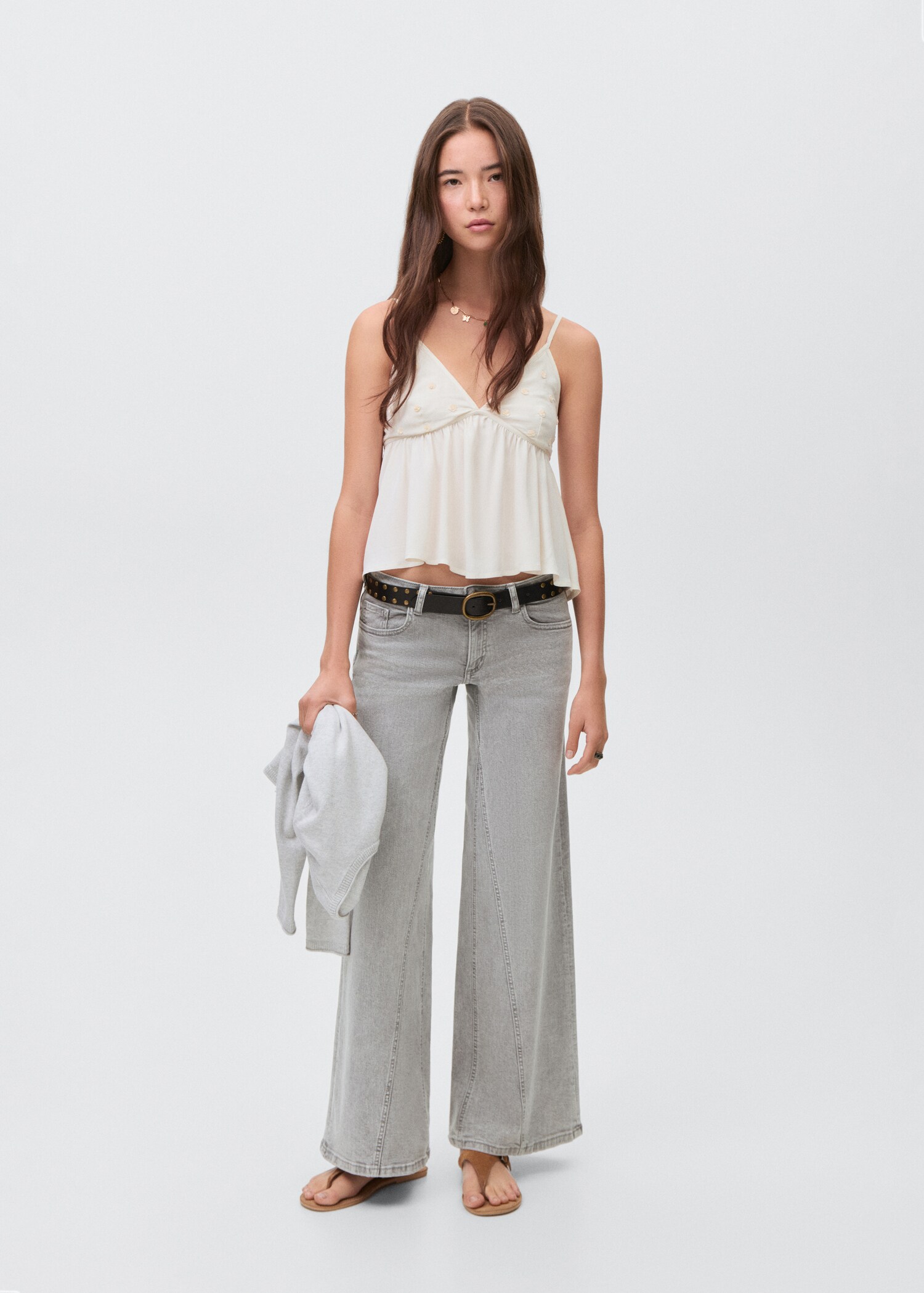 Jeans wideleg dettaglio cuciture - Piano generale
