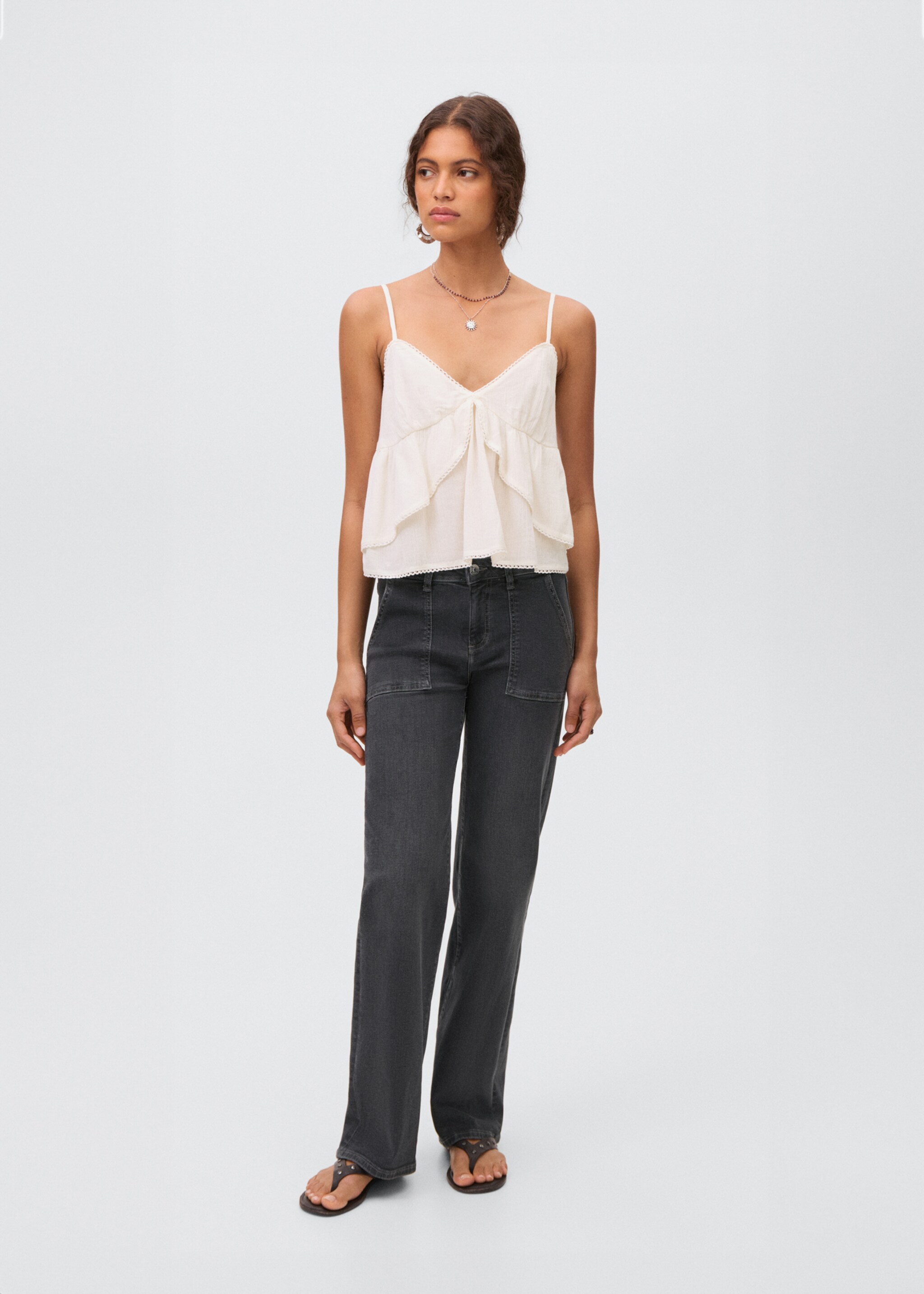 Jeans culotte ricamo stelle - Piano generale