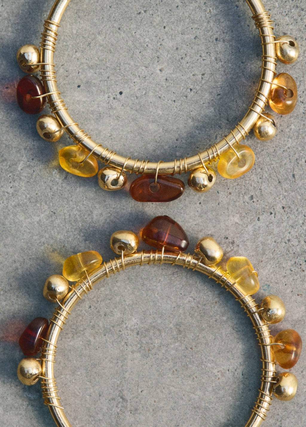 Pendientes aros abalorios combinados