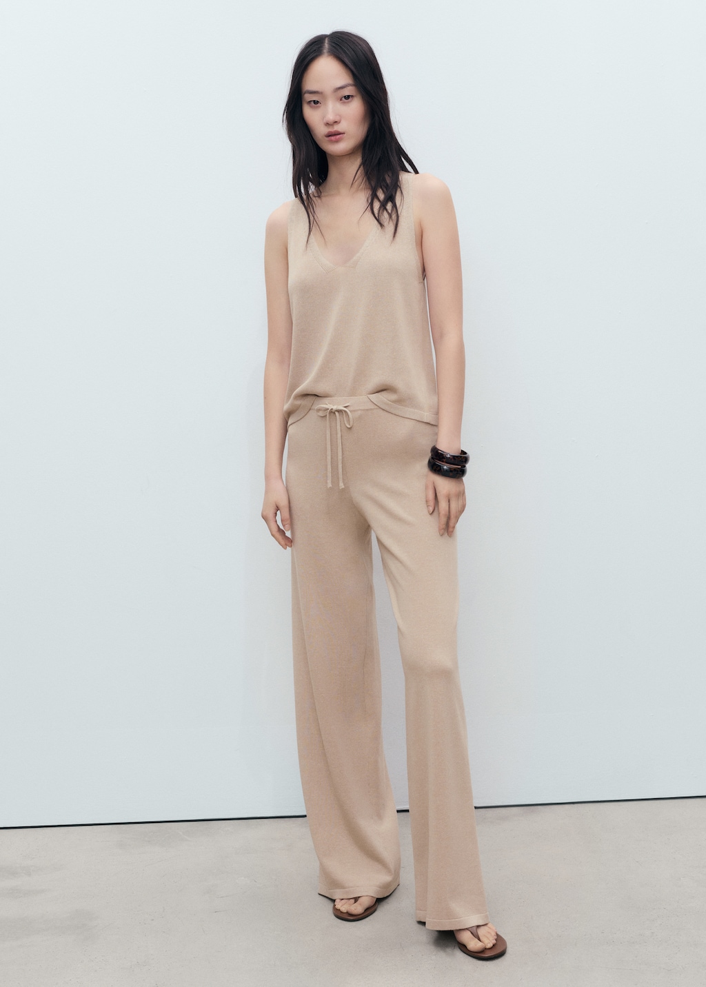 V-neck knit top - image 2