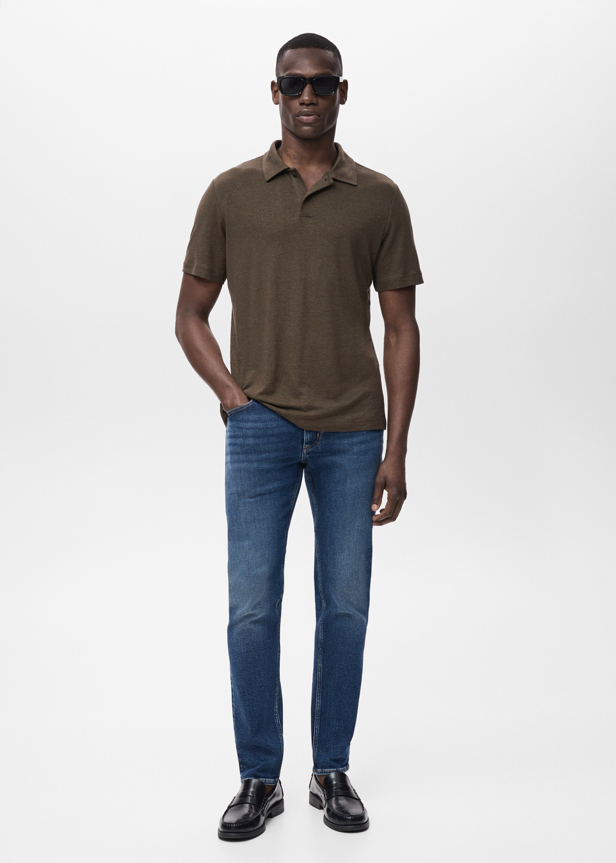 Jan slim-fit faded dark-wash jeans - General plane