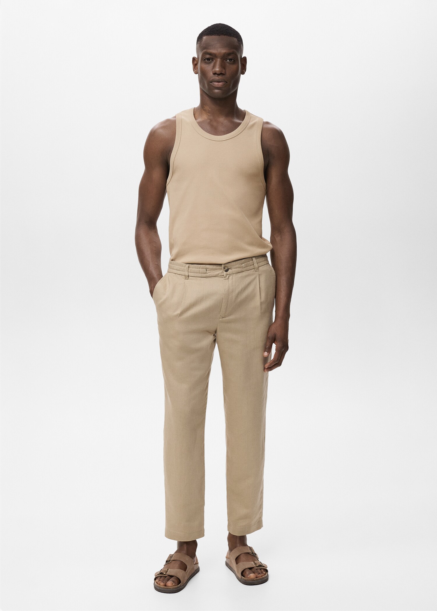 Camiseta tirantes canalé slim fit - Plano general