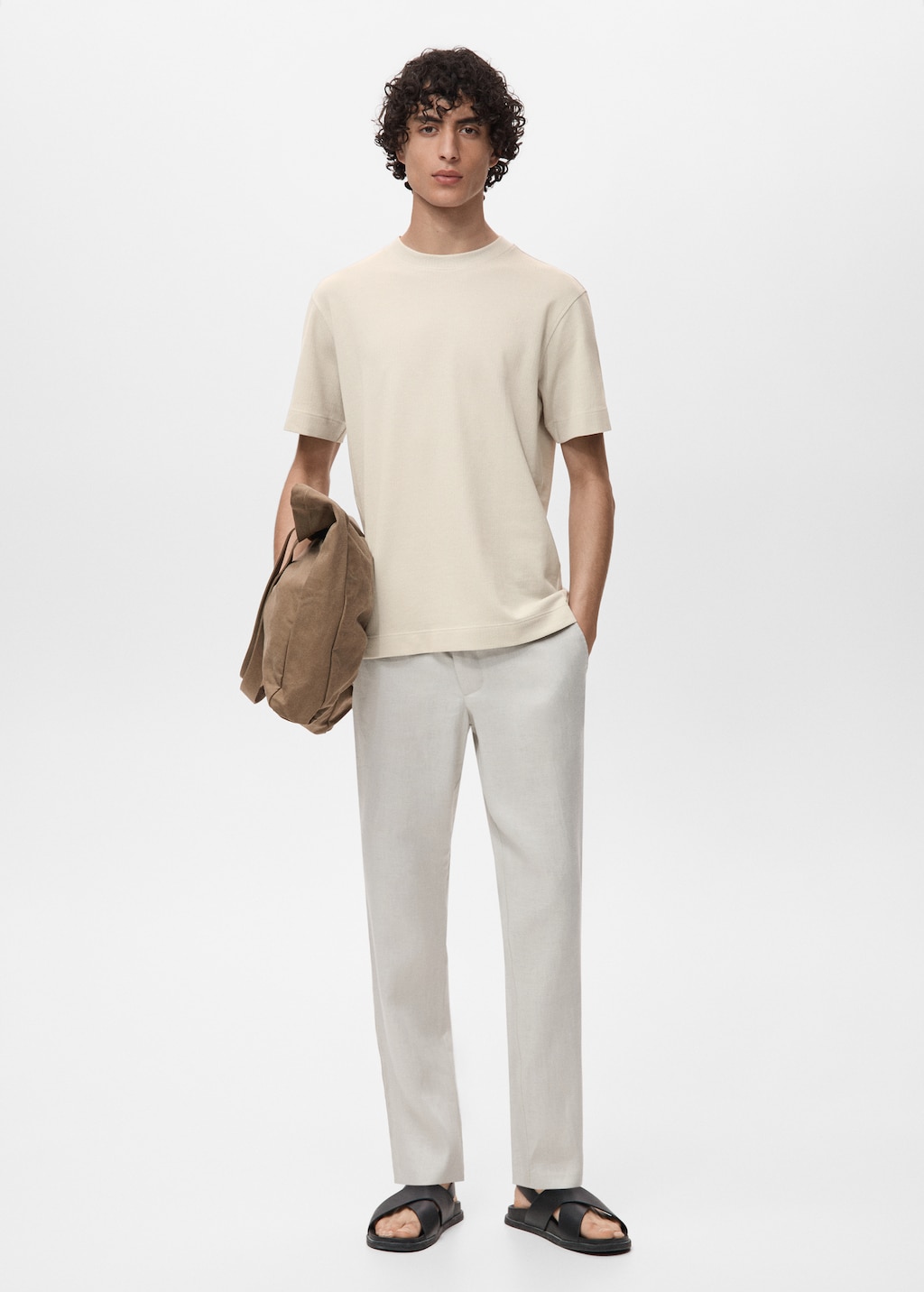 Cotton fine-knit t-shirt